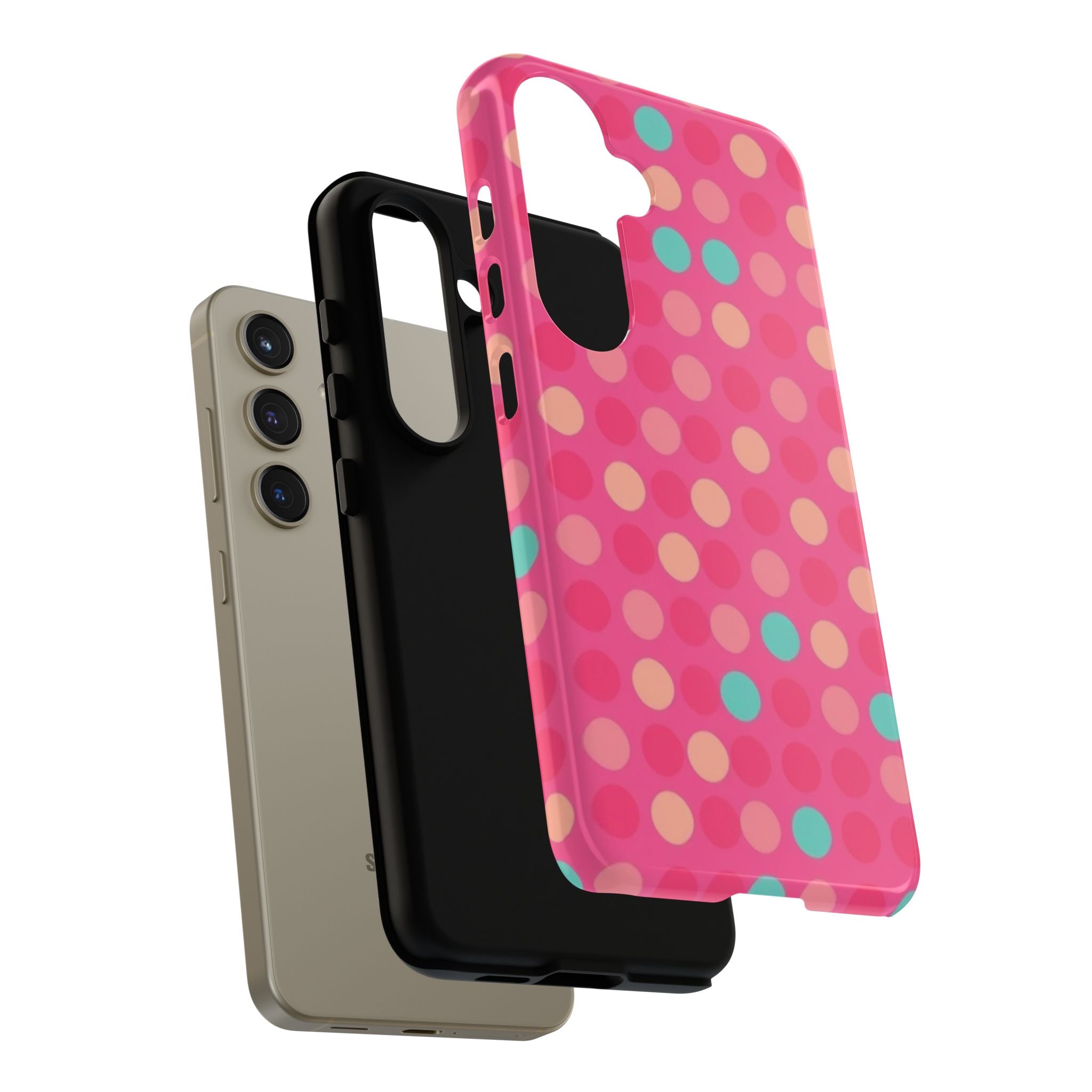 Android OR iPhone Protective Cases - Retro Polka Dots Pattern Tough Case