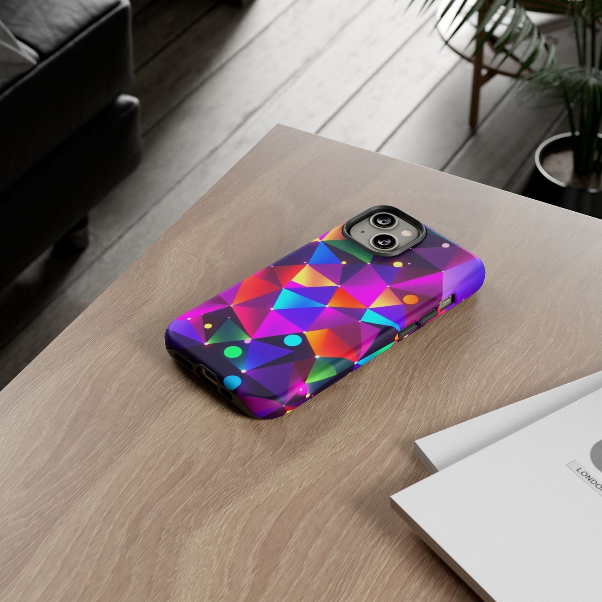 Android OR iPhone Compatible Cases - Colorful Angles Design - Unique Tough Cases