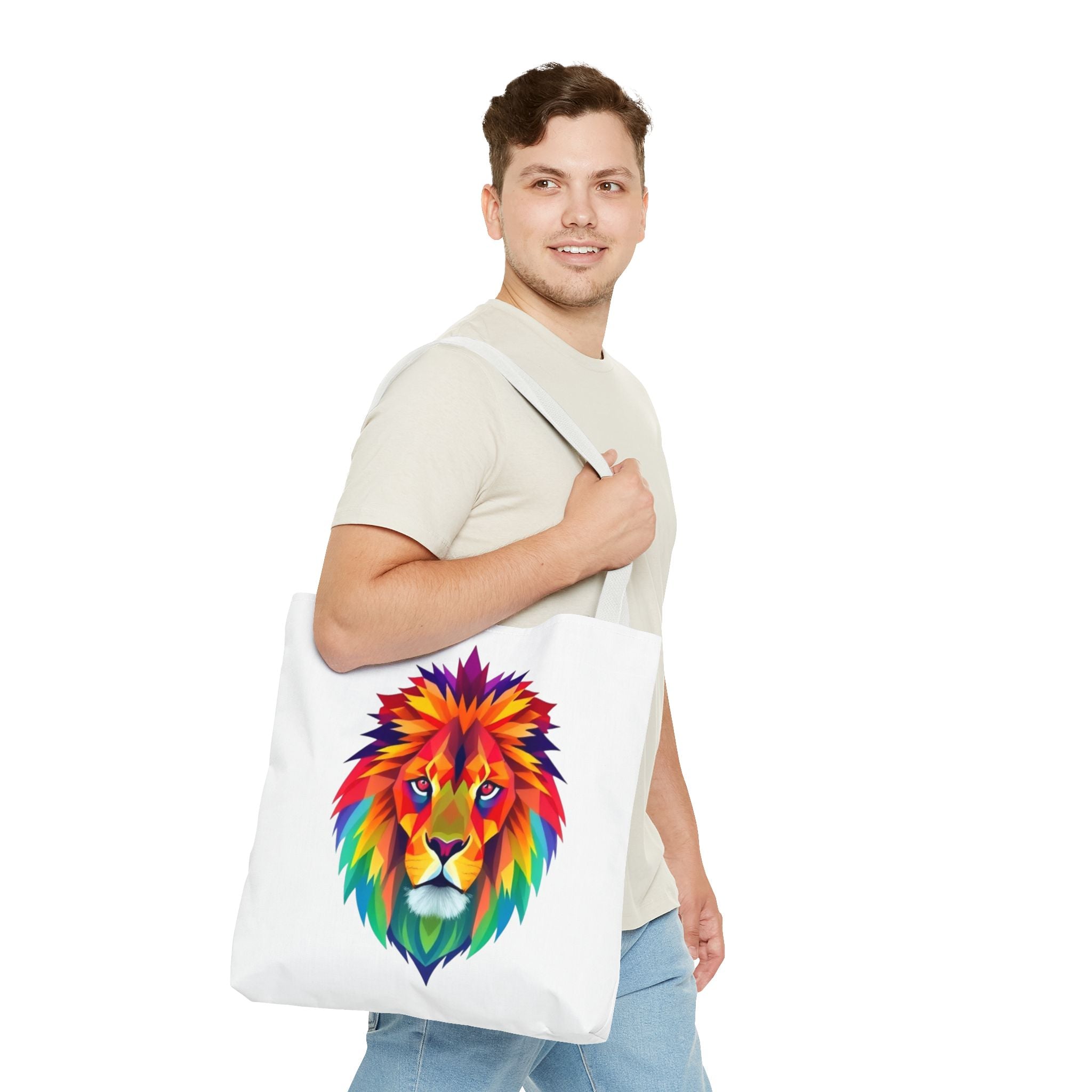 Colorful Fractal Lion Design - Tote Bag