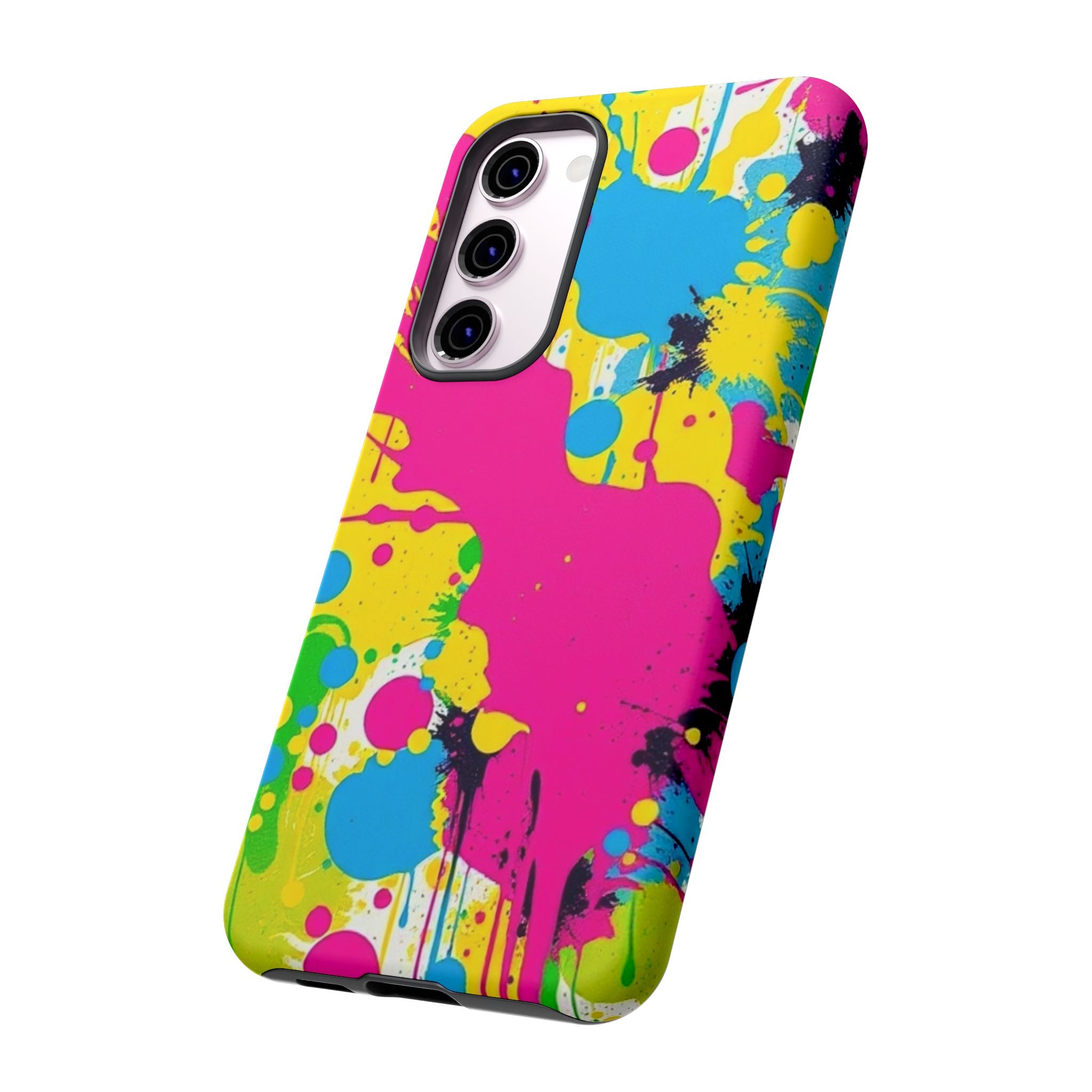 Android OR iPhone Compatible Cases - Crazy Retro Color Splash Design - Unique Tough Cases