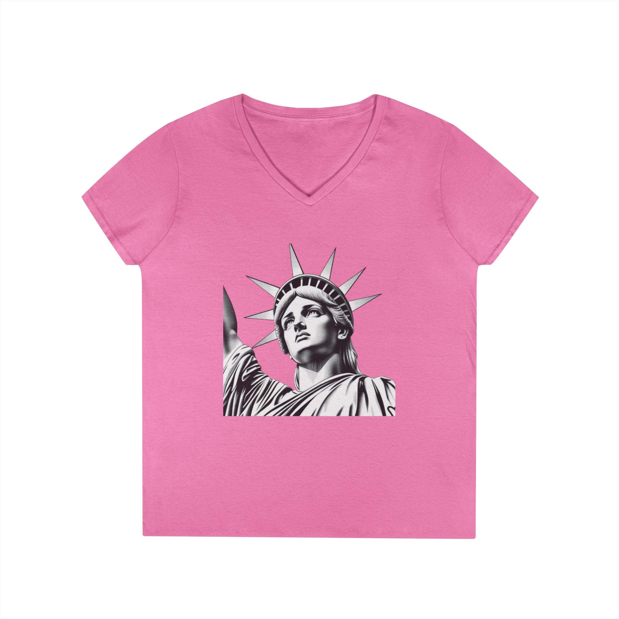 Liberty Graphic Ladies' V-Neck T-Shirt - Empowering Women's Tee for Casual Wear