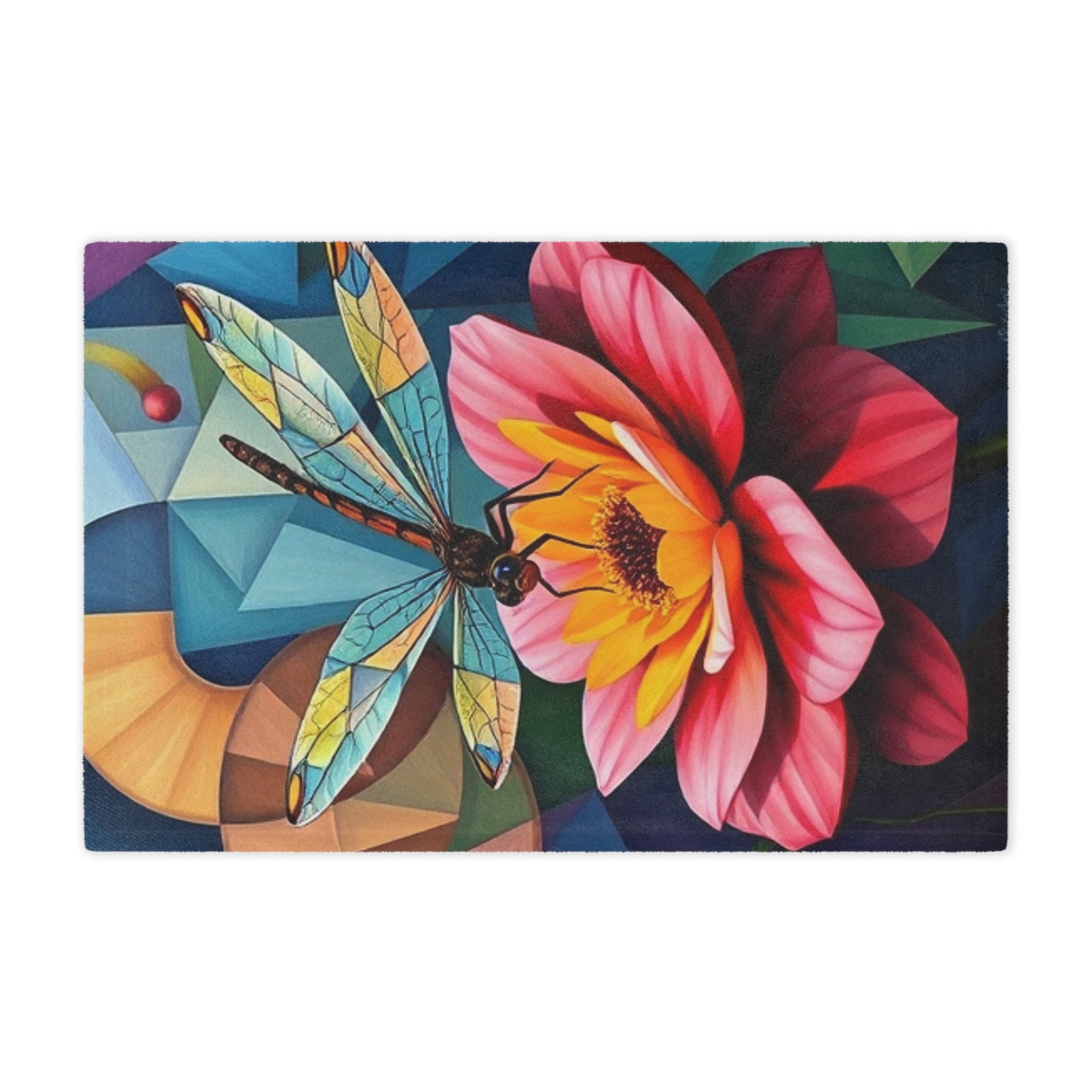 Microfiber Blanket - Dragon fly on Pink Flower Art, Warm Comfortable Beautiful Gift, Soft Cozy Throw, Home Decor Accent, Nature Inspired