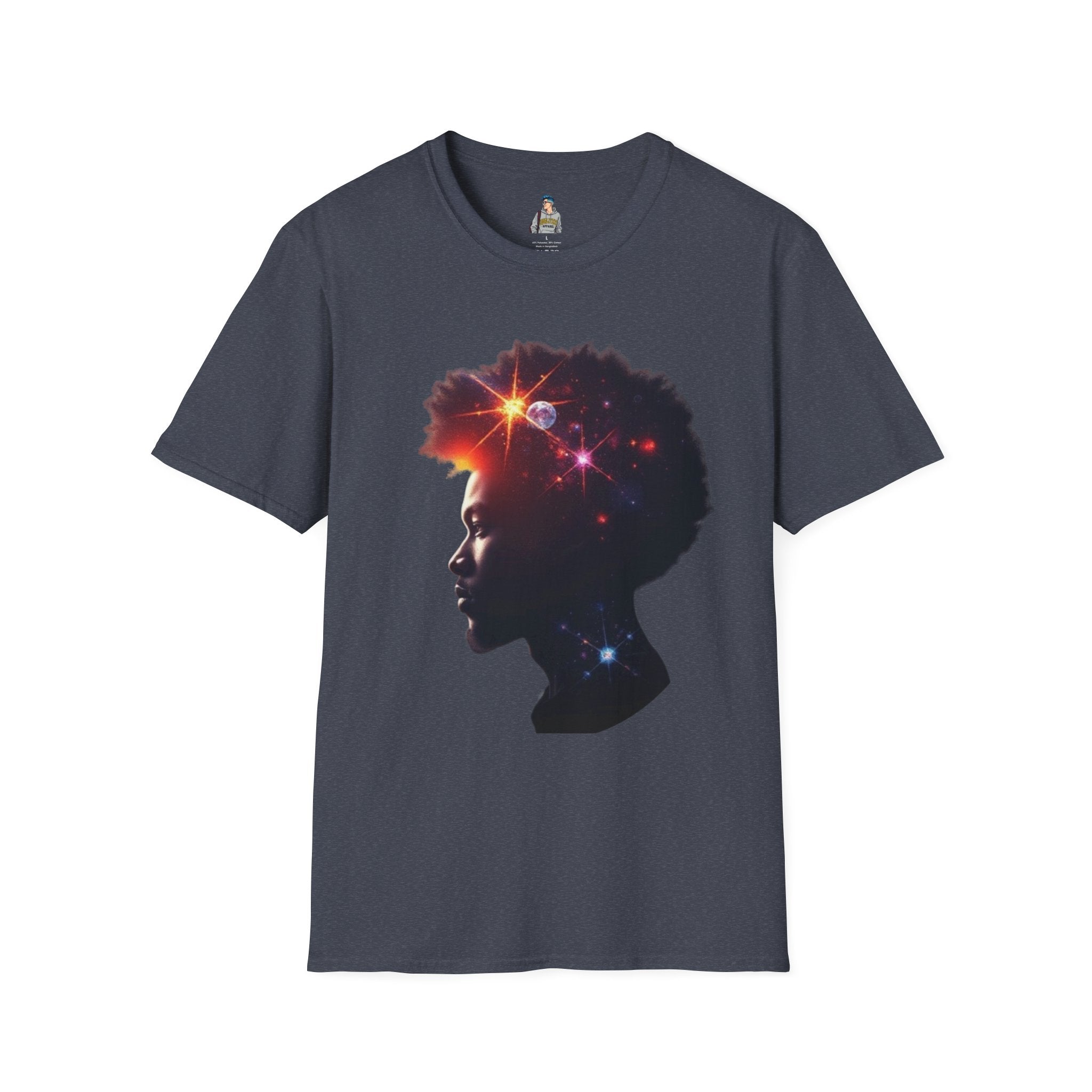Black Universe Male Silhouette Unisex Softstyle T-Shirt - Celebrate Black Culture