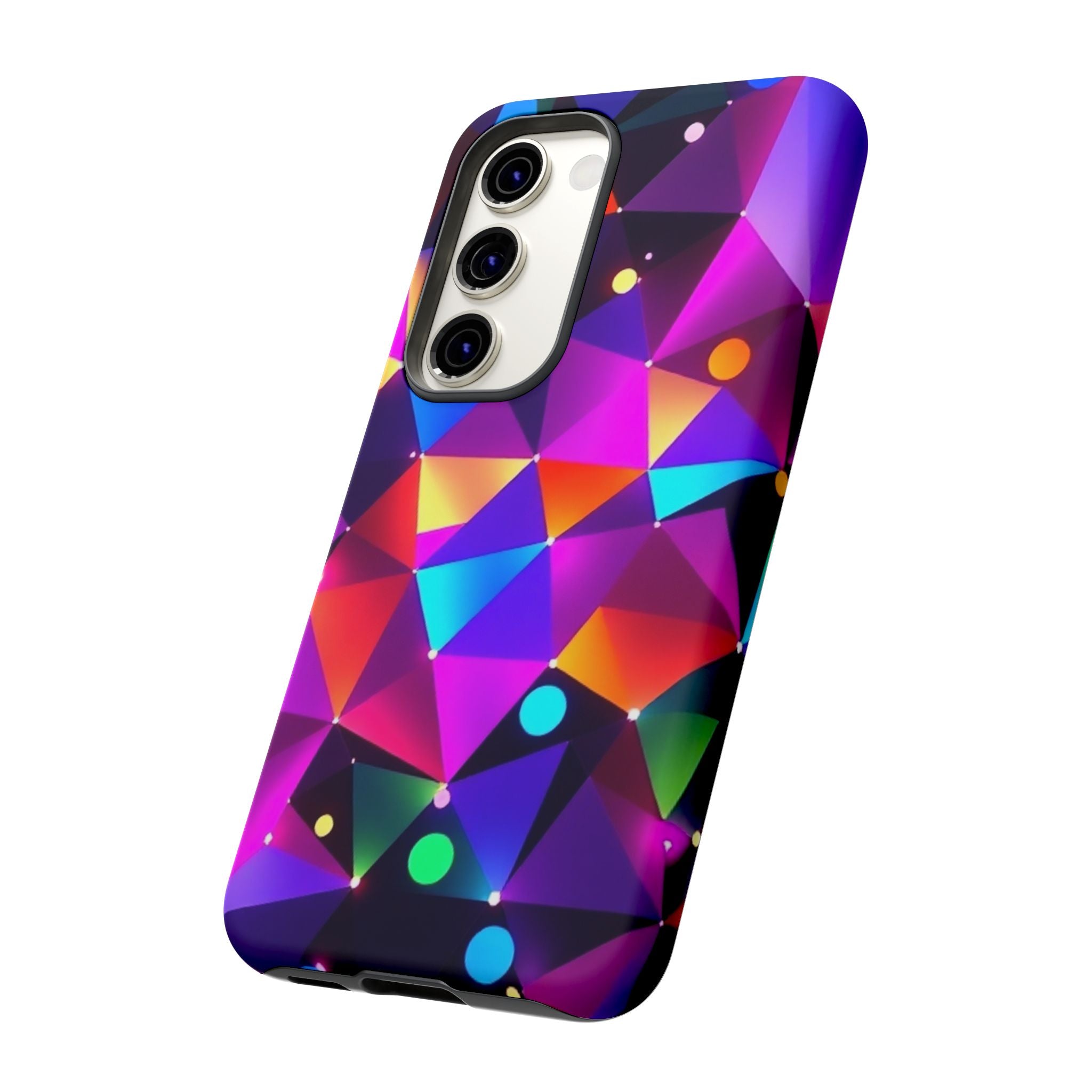 Android OR iPhone Compatible Cases - Colorful Angles Design - Unique Tough Cases
