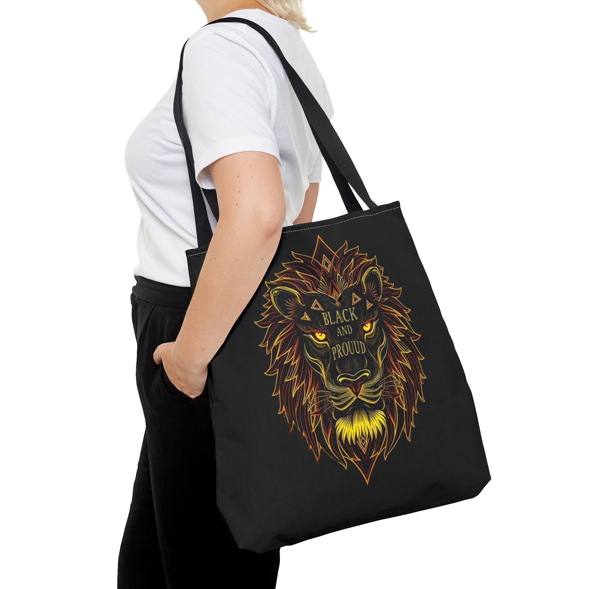 Black and Proud Lion Tote Bag