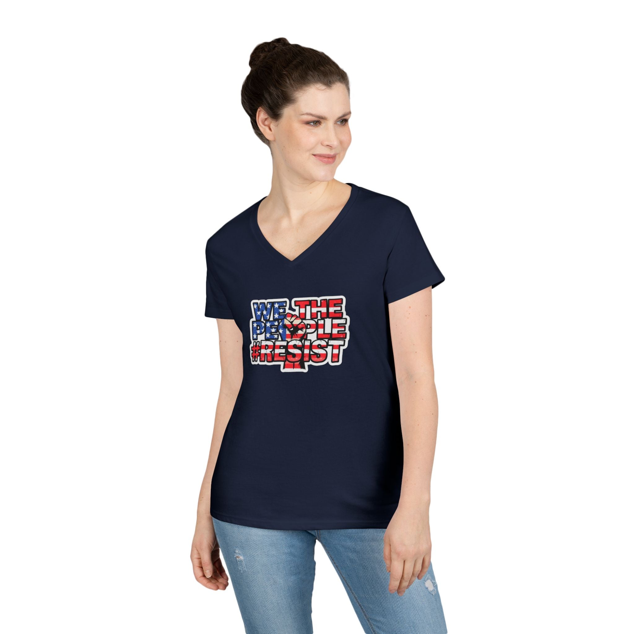 We The People Resist Ladies' V-Neck Protest T-Shirt