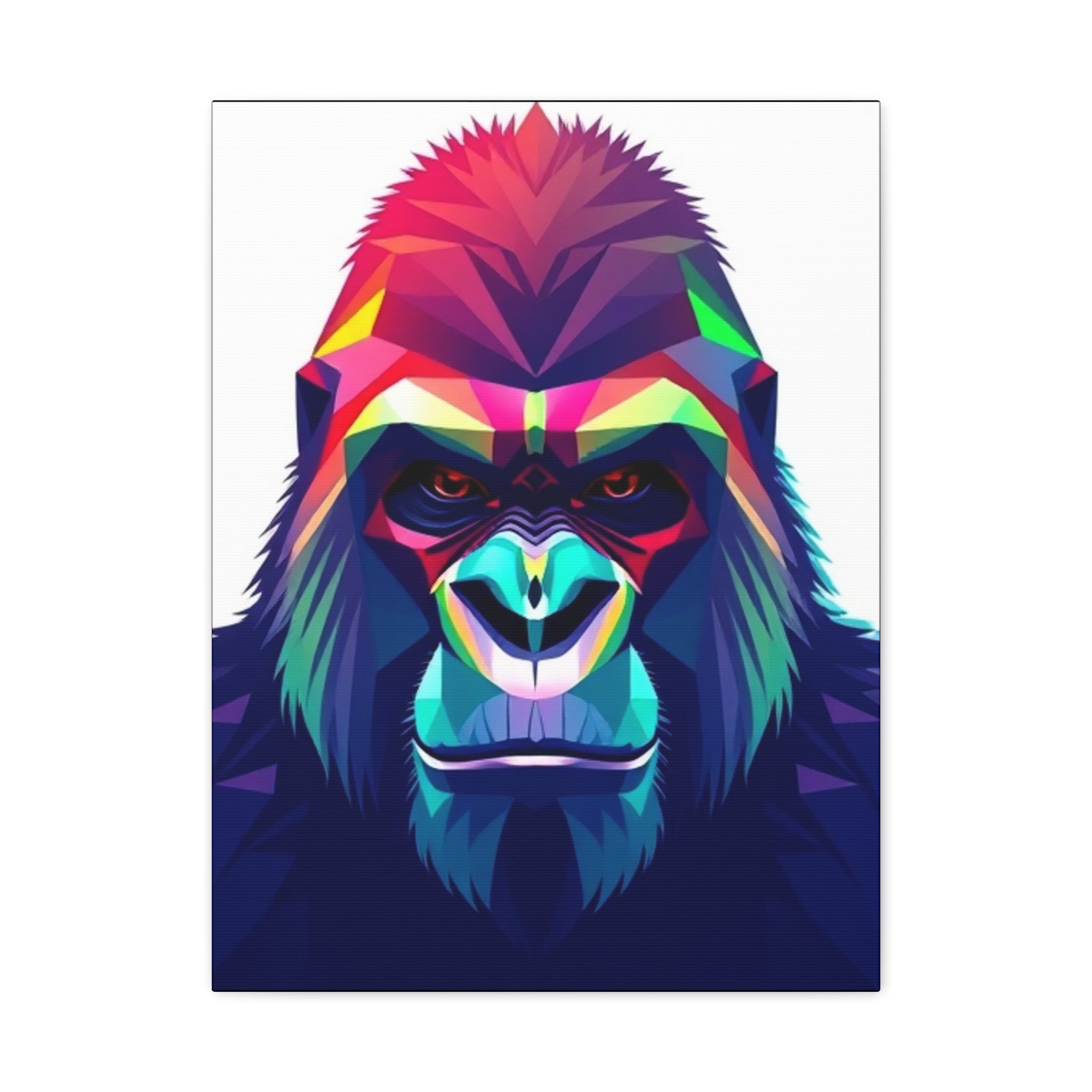 Colorful Gorilla Wall Art Canvas - Stretched Decorative Print