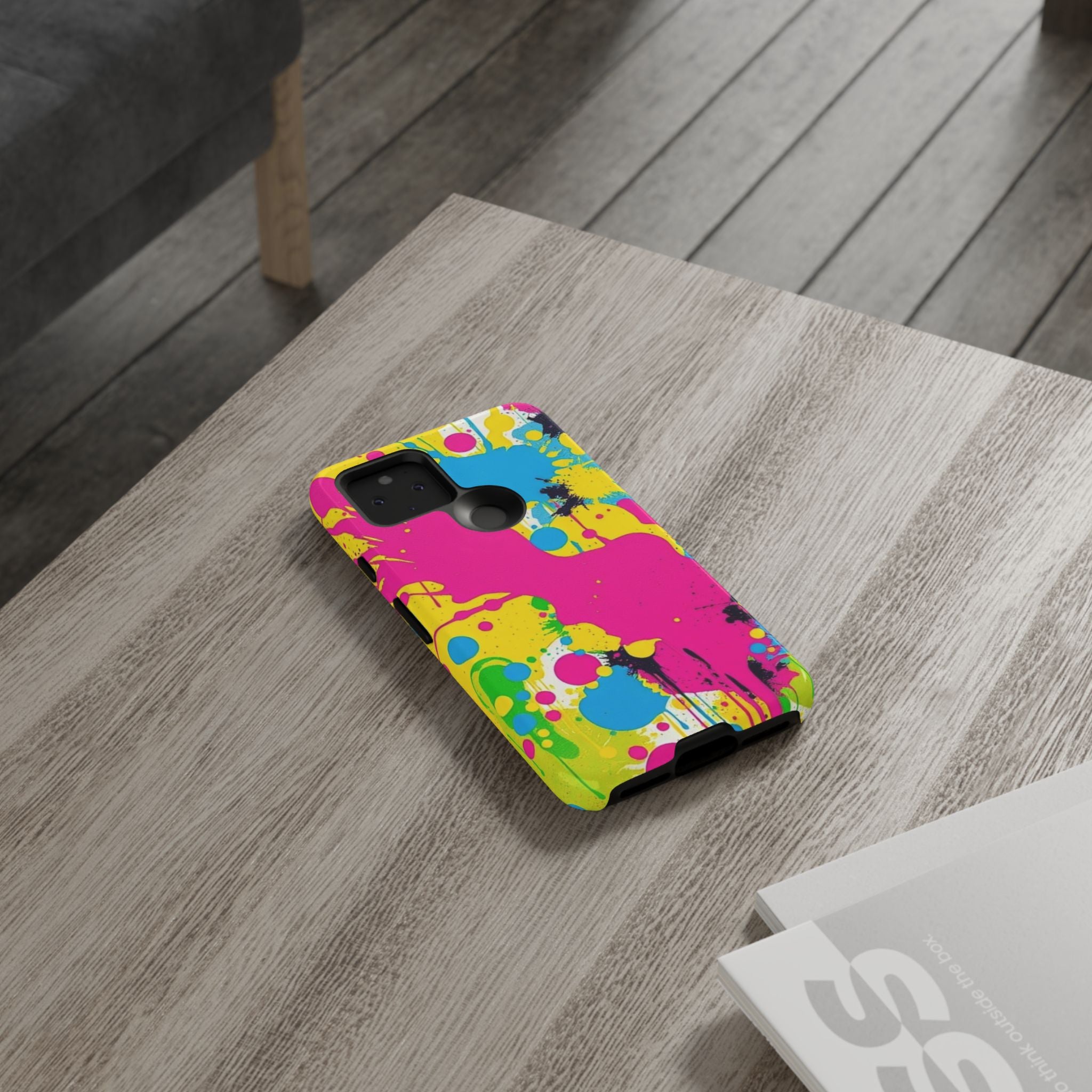 Android OR iPhone Compatible Cases - Crazy Retro Color Splash Design - Unique Tough Cases
