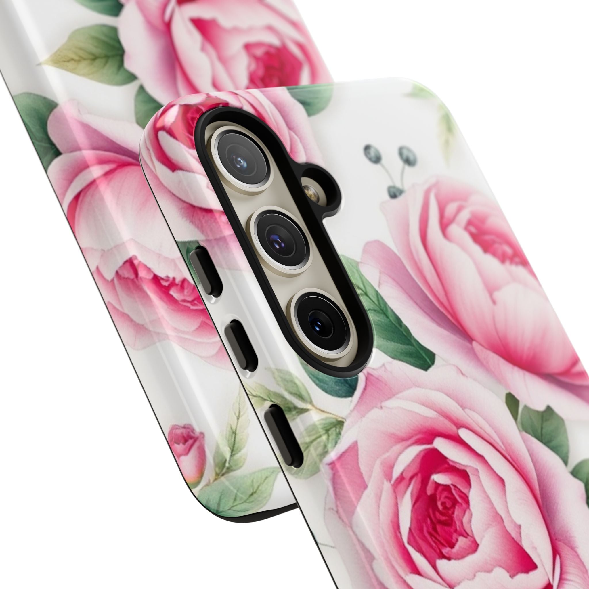Android OR iPhone Compatible Cases - Pink Flower Design - Unique Tough Cases