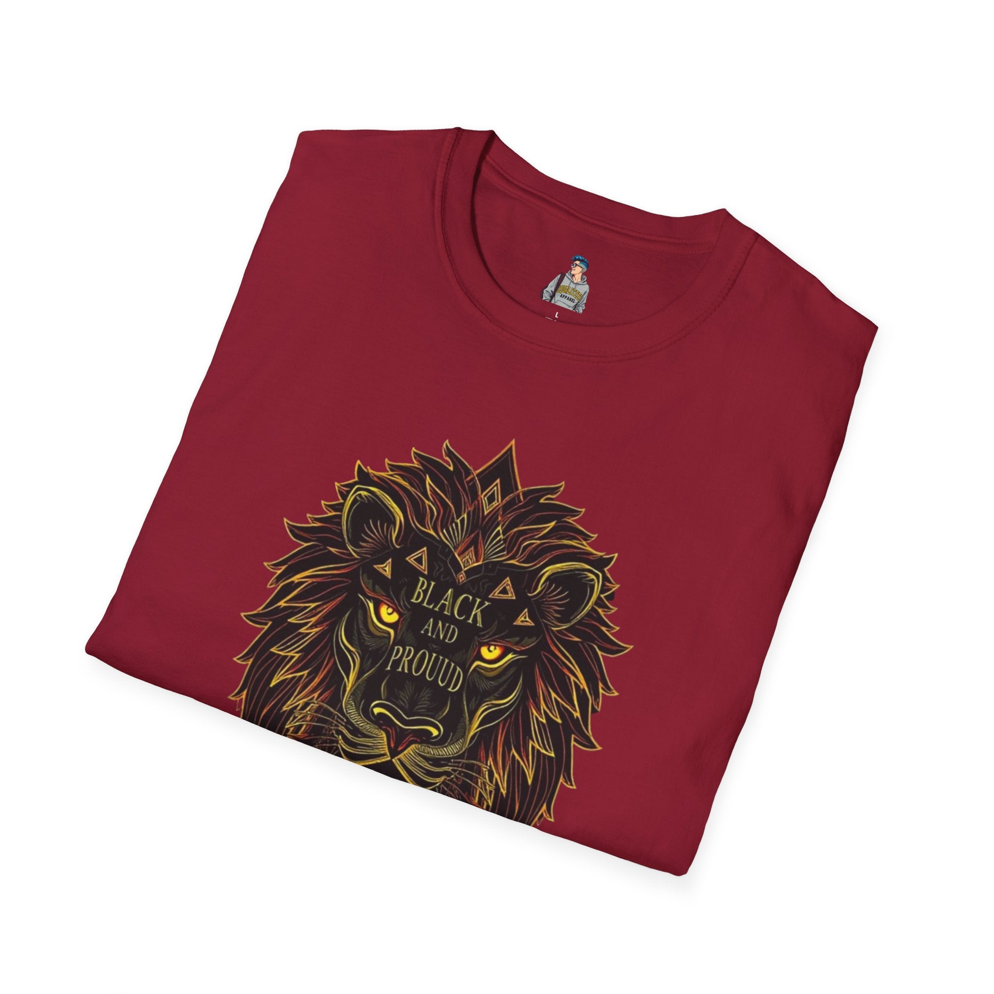 Black & Proud Lion Softstyle T-Shirt - Unisex Graphic Tee