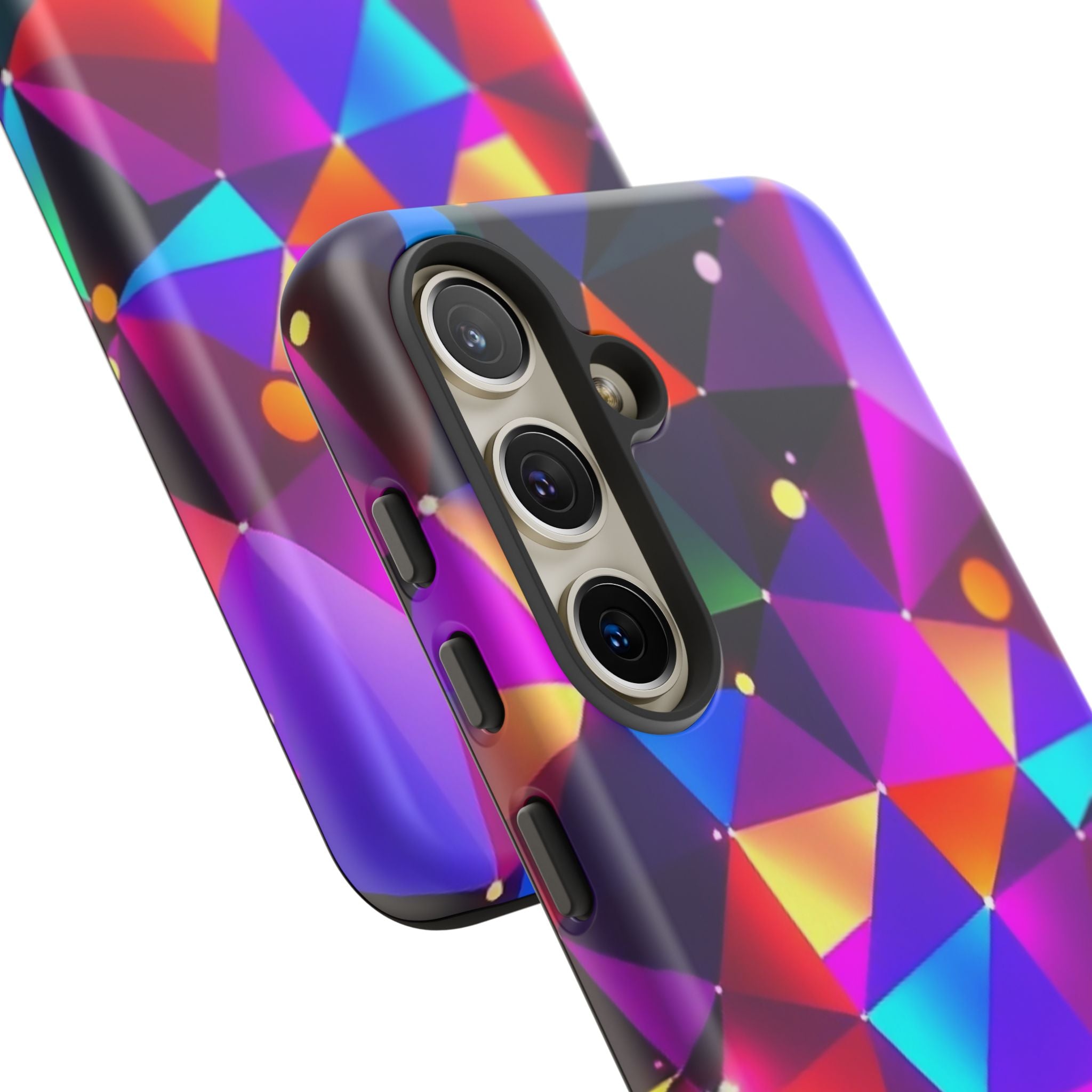 Android OR iPhone Compatible Cases - Colorful Angles Design - Unique Tough Cases