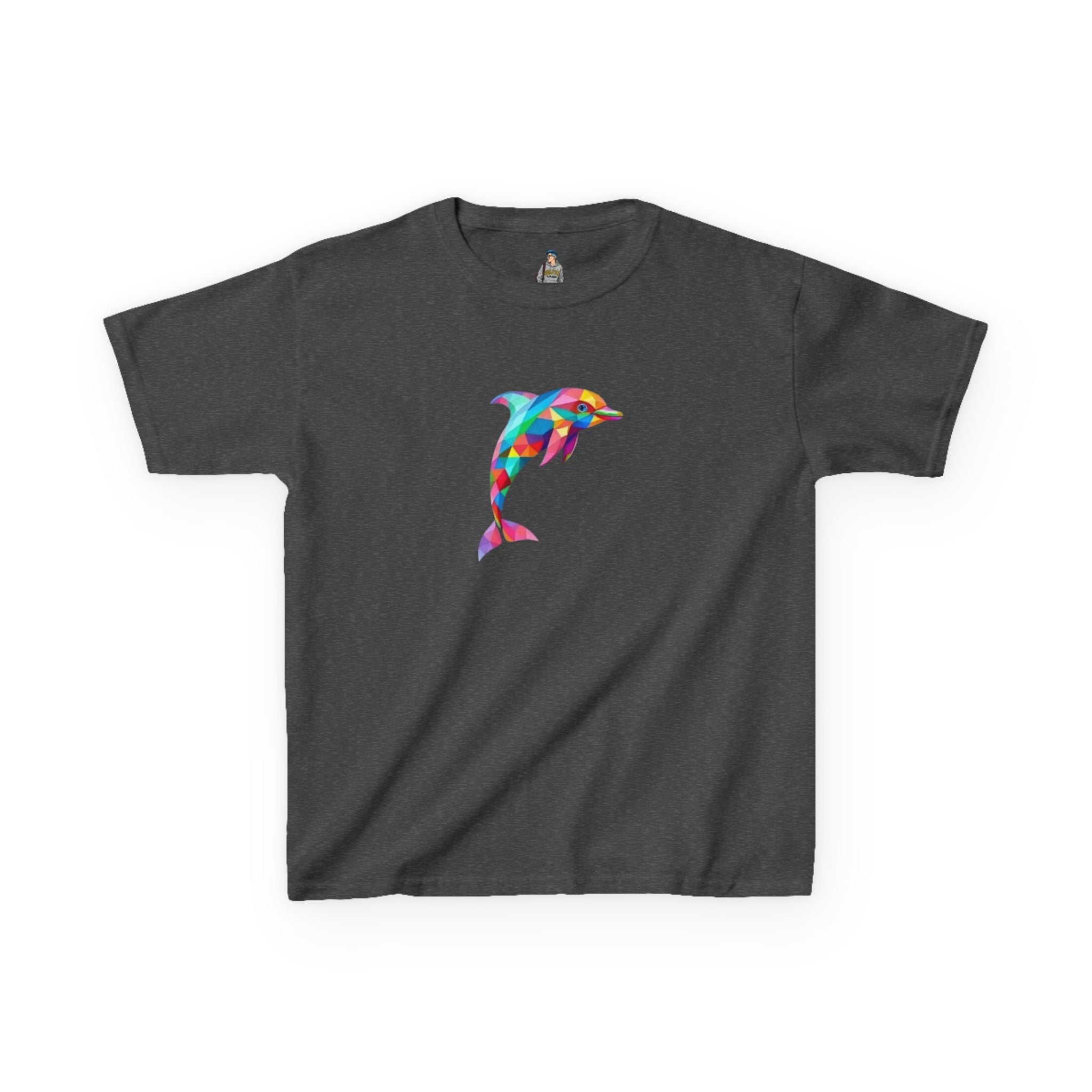 Colorful Fractal Dolphin Kids Heavy Cotton Tee
