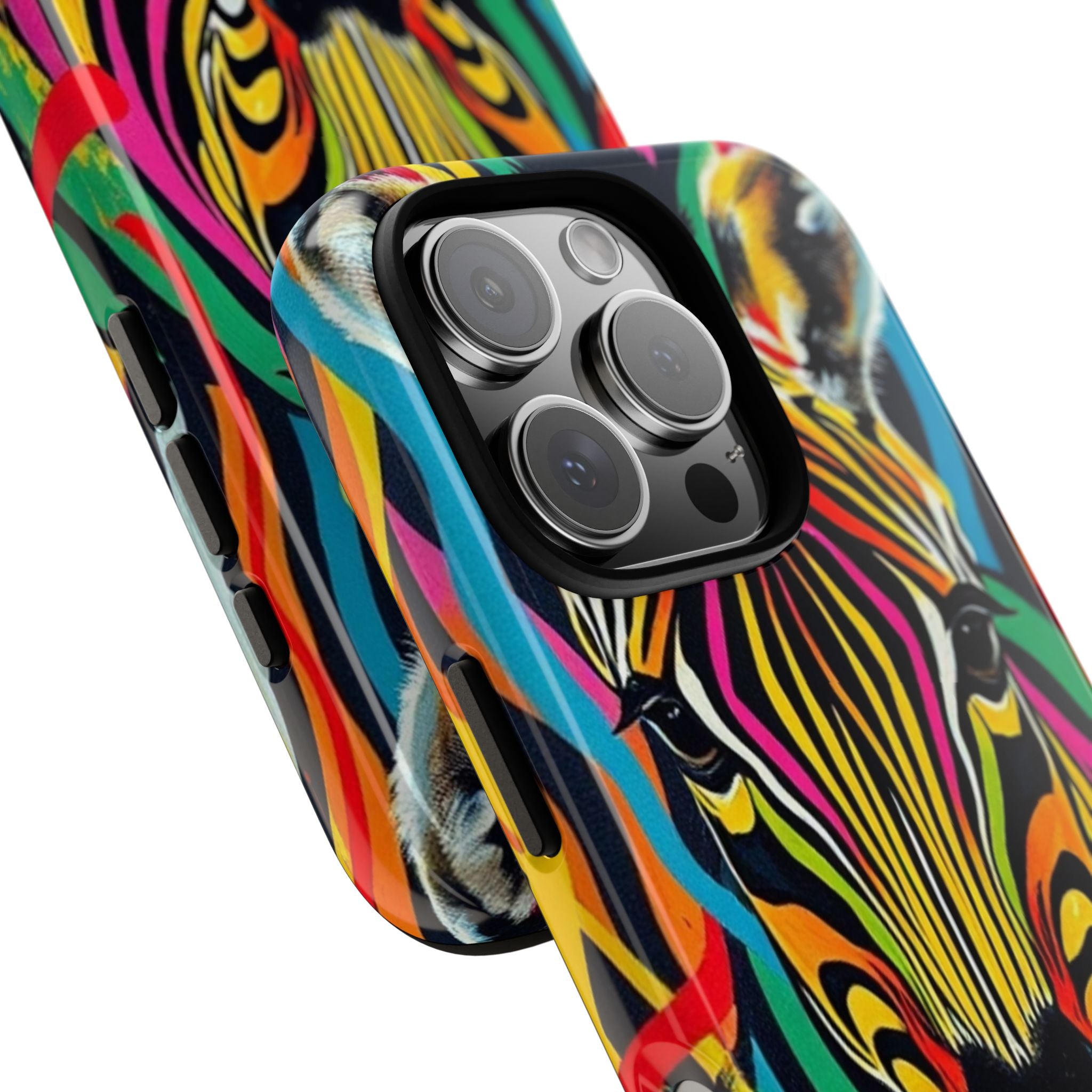 Android OR iPhone Compatible Cases - Rainbow Zebra Design - Unique Tough Cases