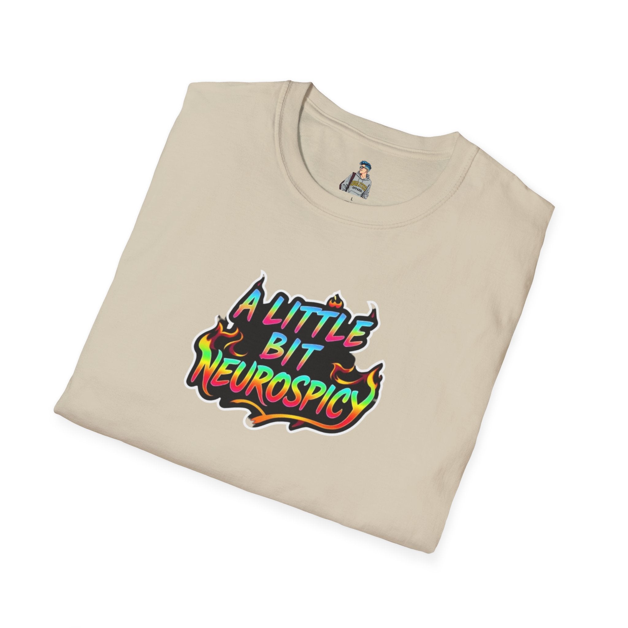 A Little Bit Neurospicy Unisex Softstyle T-Shirt - Fun & Quirky Graphic Tee for Neurodivergent Awareness