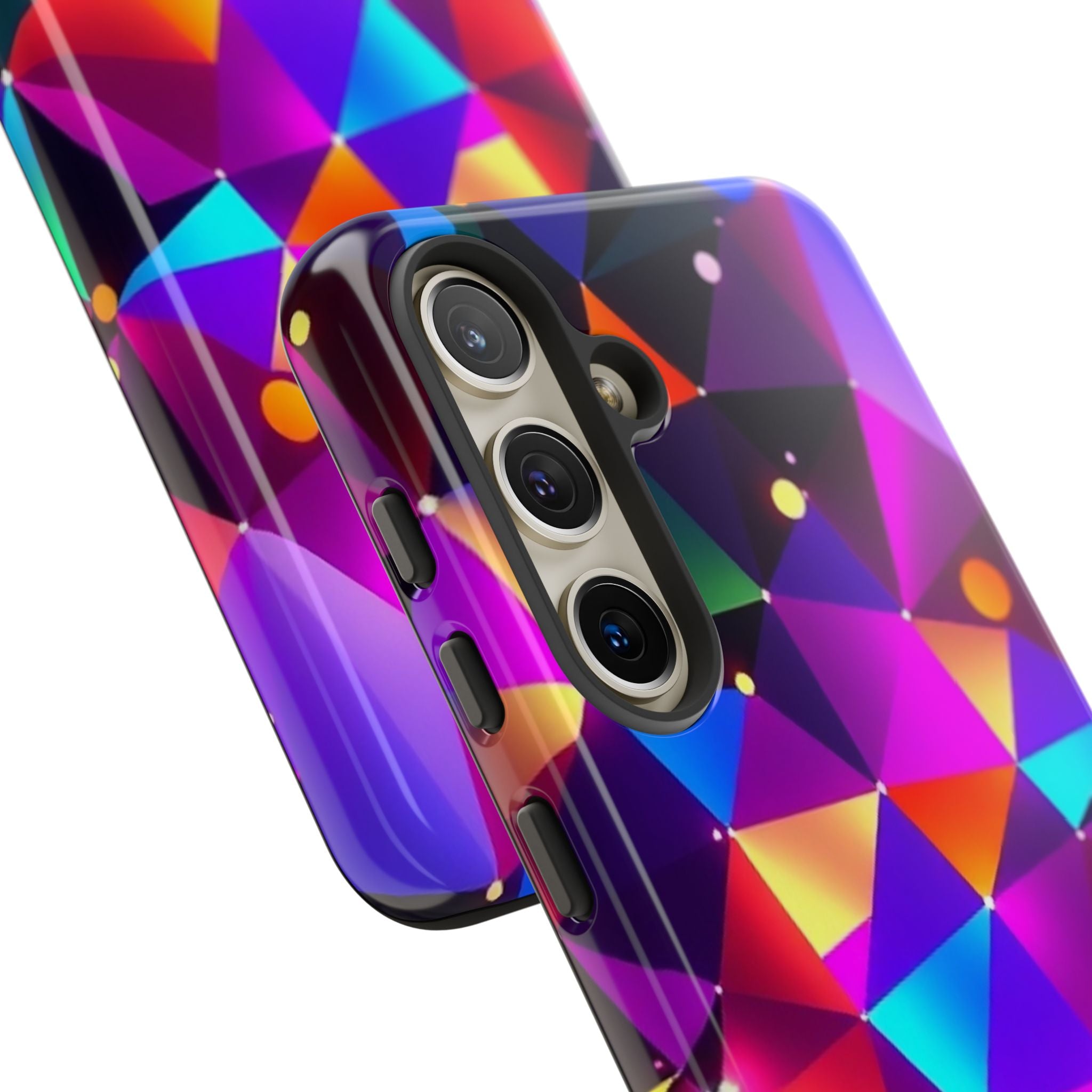 Android OR iPhone Compatible Cases - Colorful Angles Design - Unique Tough Cases