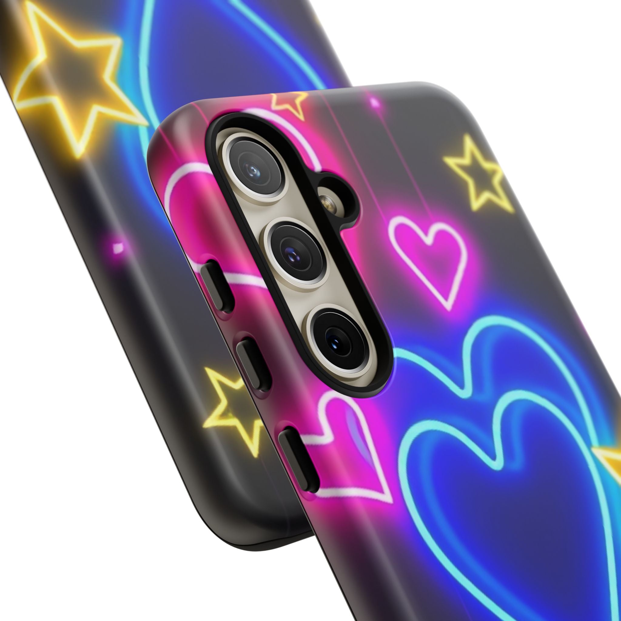Android OR iPhone Compatible Cases - Neon Love Design - Unique Tough Cases