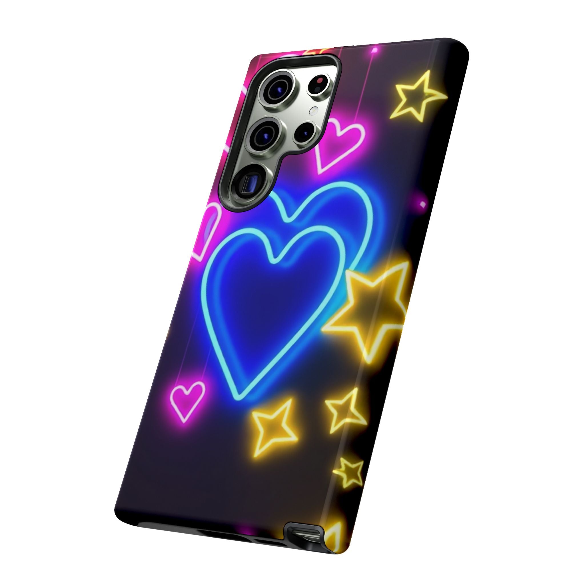 Android OR iPhone Compatible Cases - Neon Love Design - Unique Tough Cases