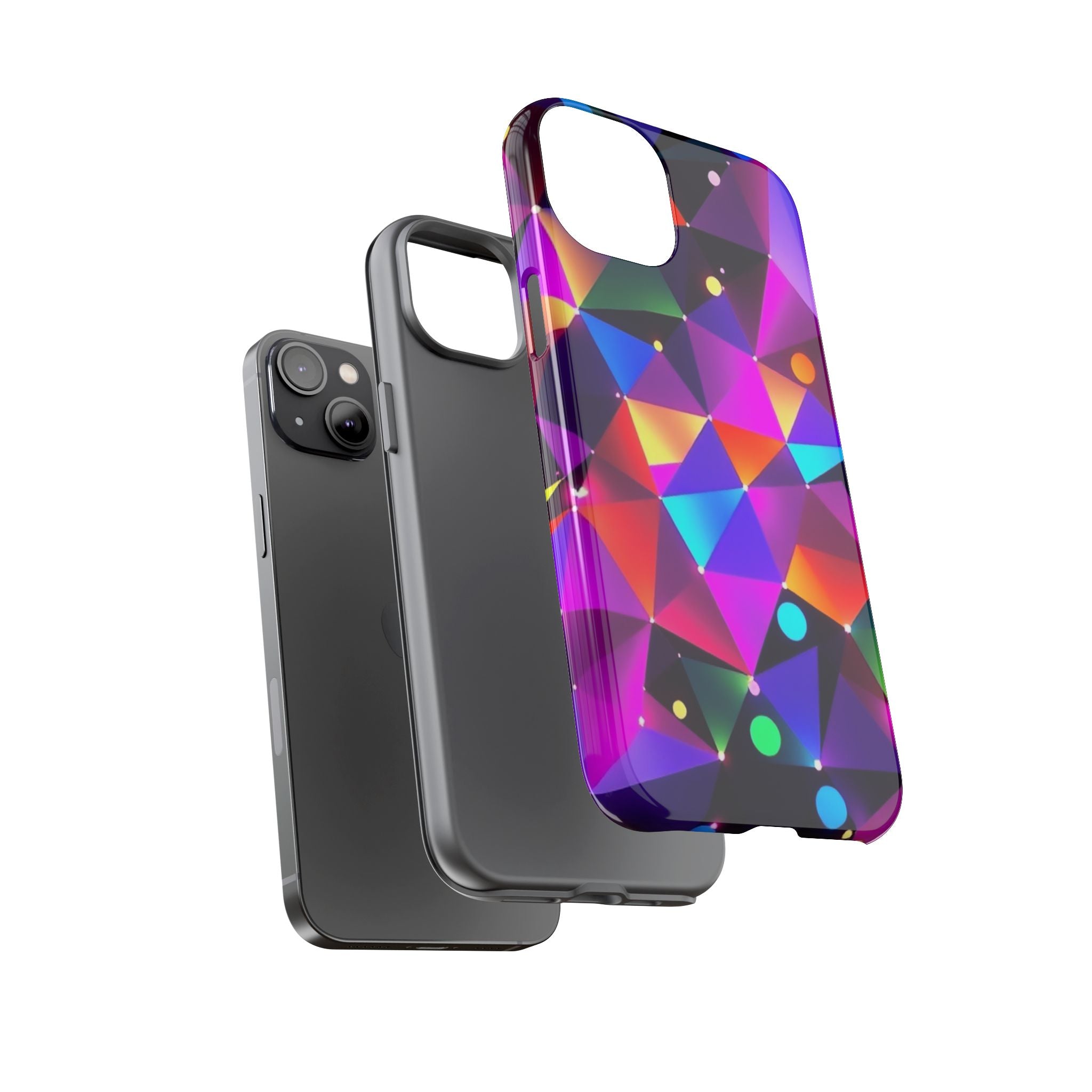 Android OR iPhone Compatible Cases - Colorful Angles Design - Unique Tough Cases