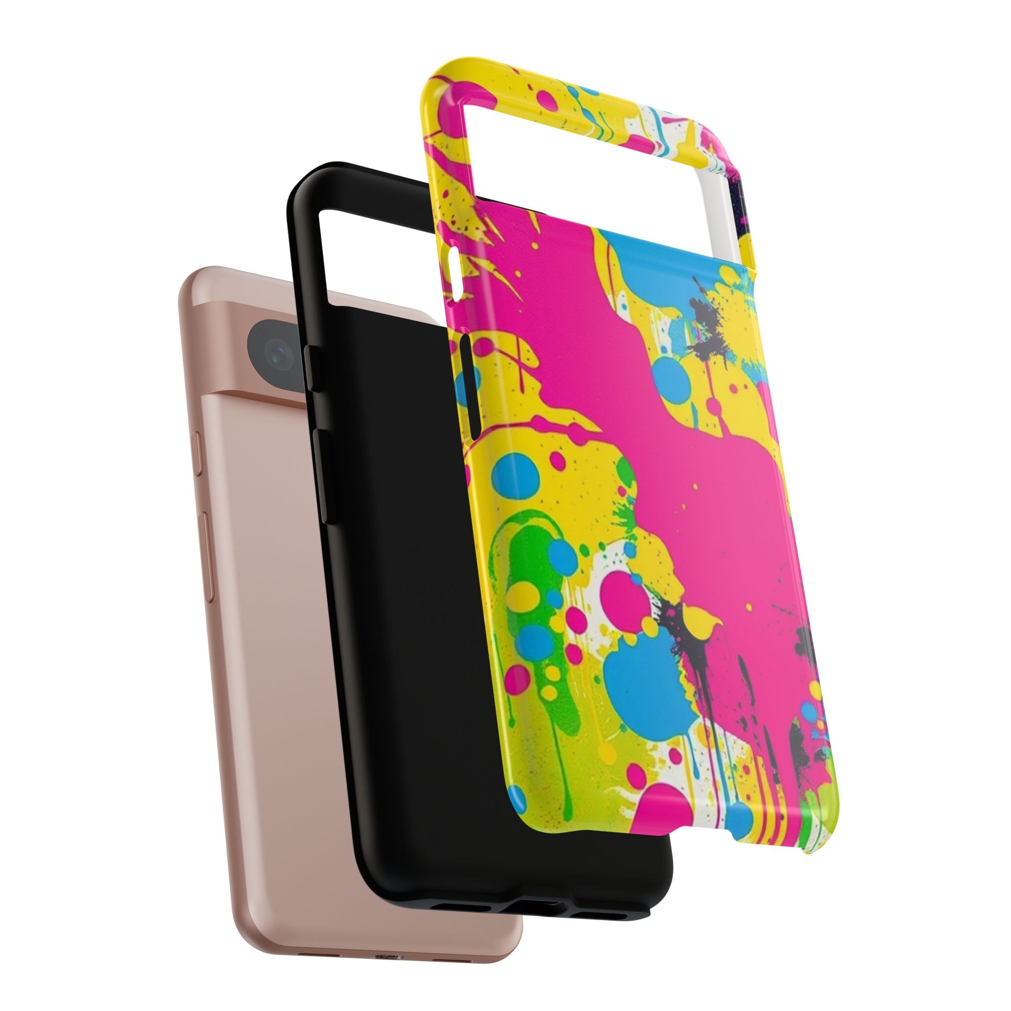 Android OR iPhone Compatible Cases - Crazy Retro Color Splash Design - Unique Tough Cases