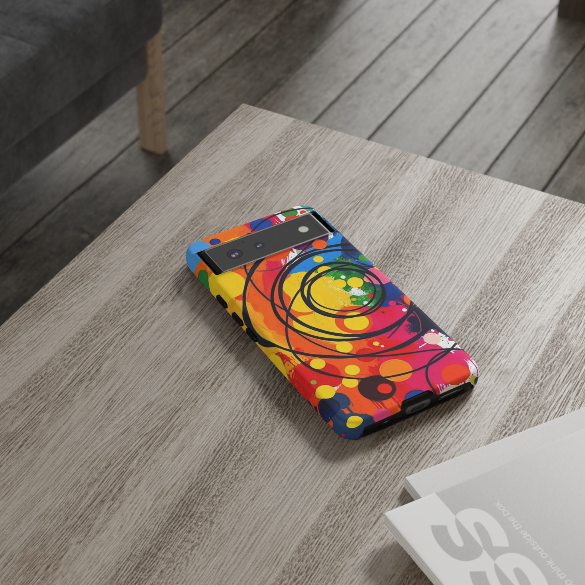 Colorful Abstract Rainbow Swirl Art Tough Case For Android & iPhone