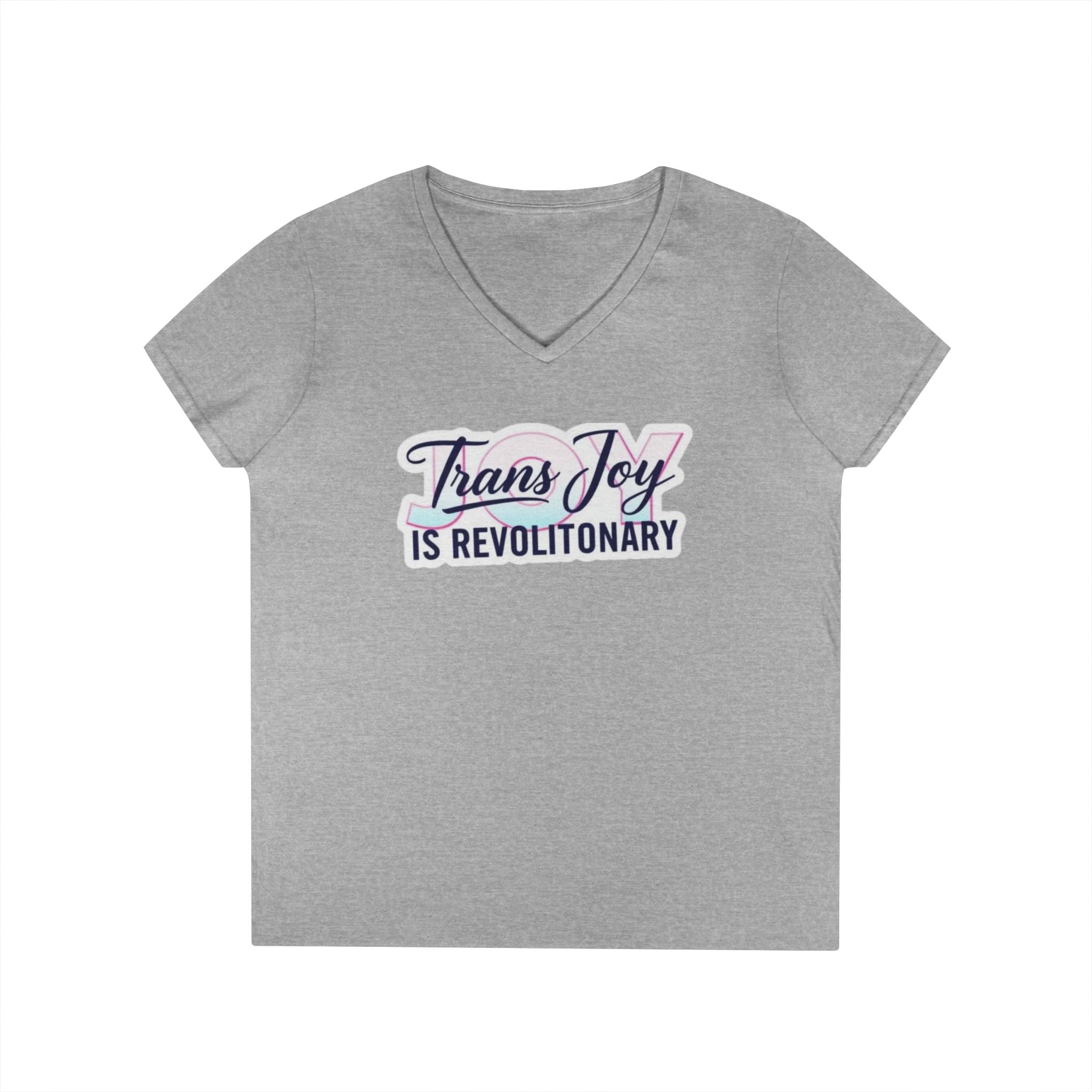 Trans Joy Ladies' V-Neck T-Shirt - Celebrate the LGBTQ+ Community