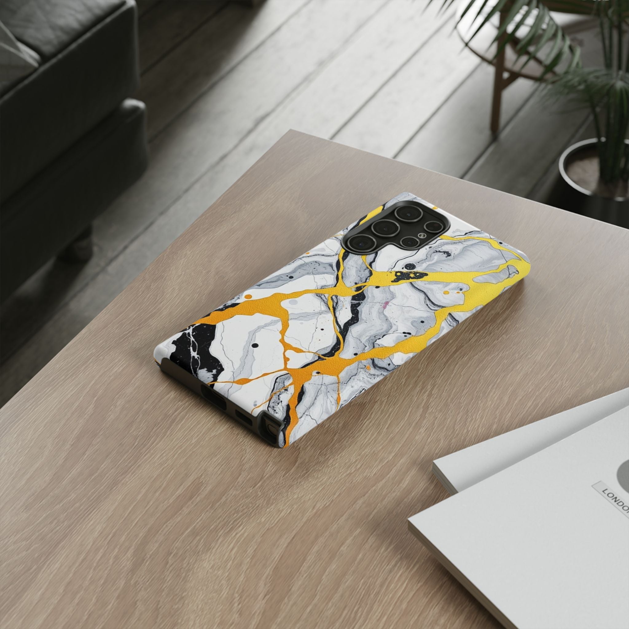 Beautiful Marble and Gold Design Tough Cases For Android & iPhone