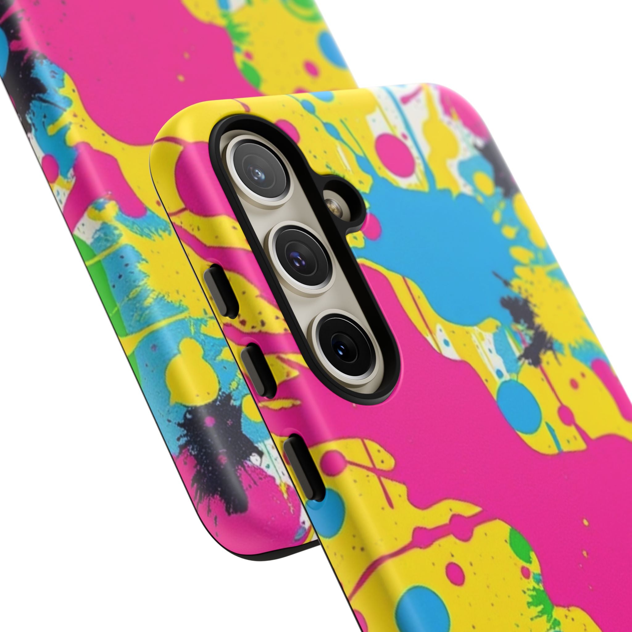 Android OR iPhone Compatible Cases - Crazy Retro Color Splash Design - Unique Tough Cases