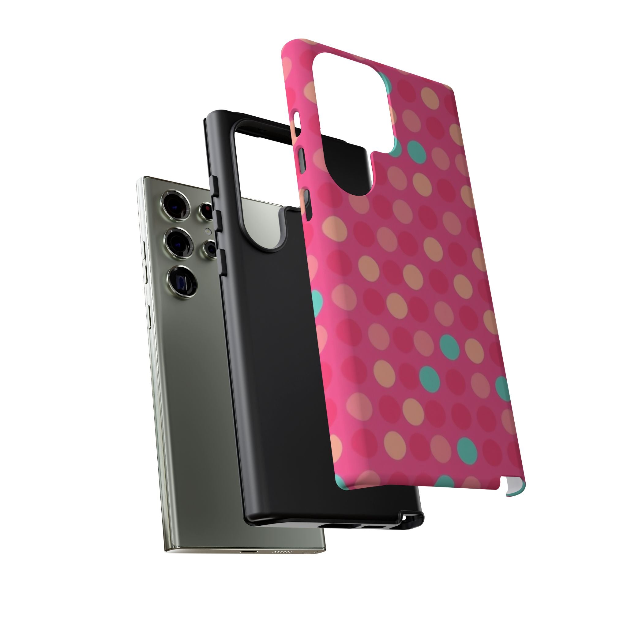 Android OR iPhone Protective Cases - Retro Polka Dots Pattern Tough Case