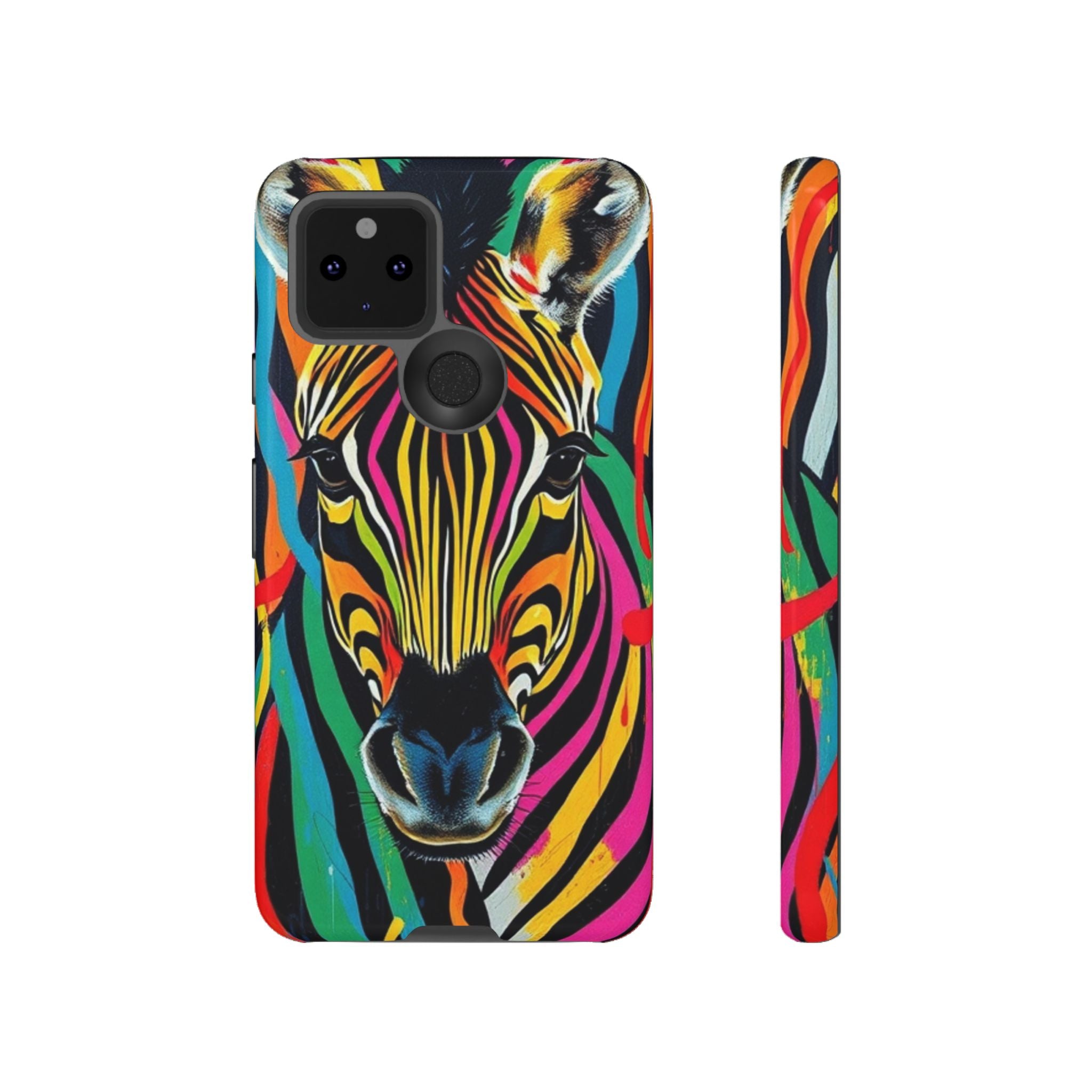Android OR iPhone Compatible Cases - Rainbow Zebra Design - Unique Tough Cases