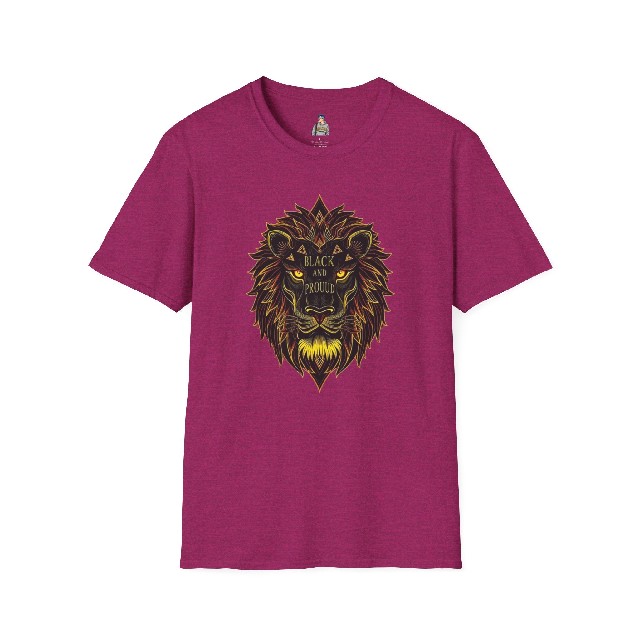 Black & Proud Lion Softstyle T-Shirt - Unisex Graphic Tee