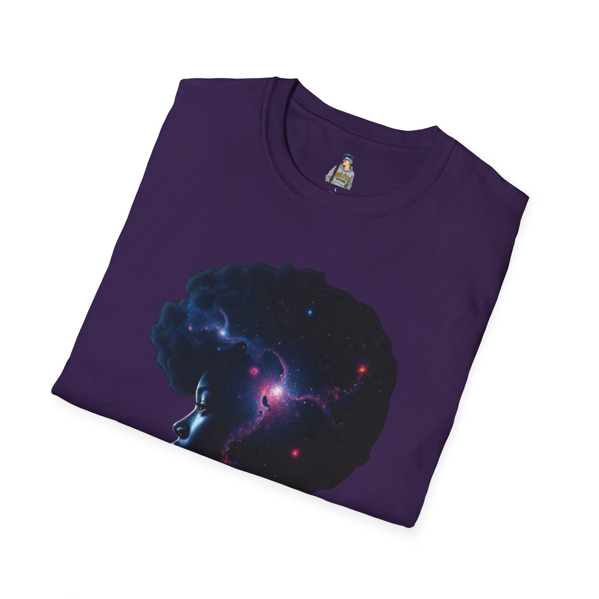 Black Universe Female Silhouette Unisex Softstyle T-Shirt - Celebrate Black Culture