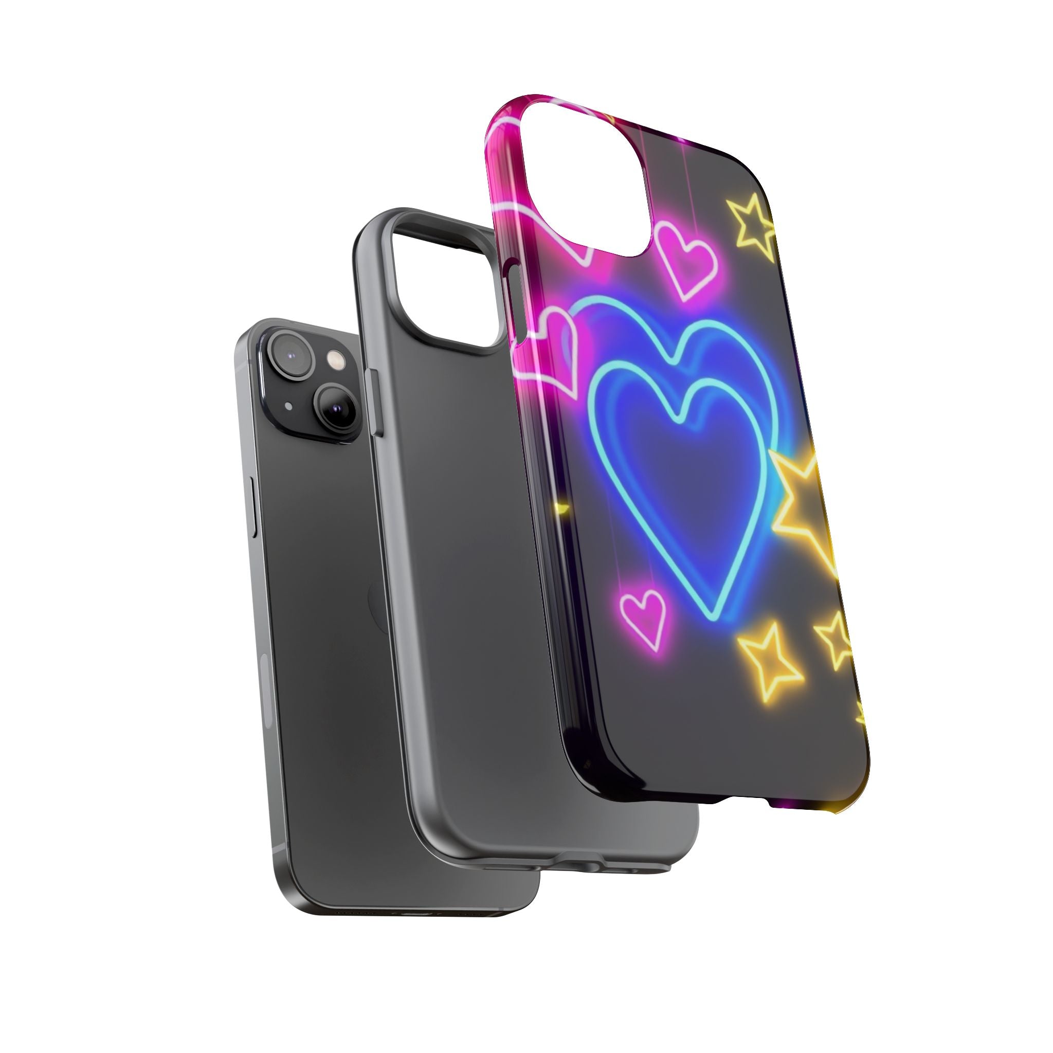 Android OR iPhone Compatible Cases - Neon Love Design - Unique Tough Cases