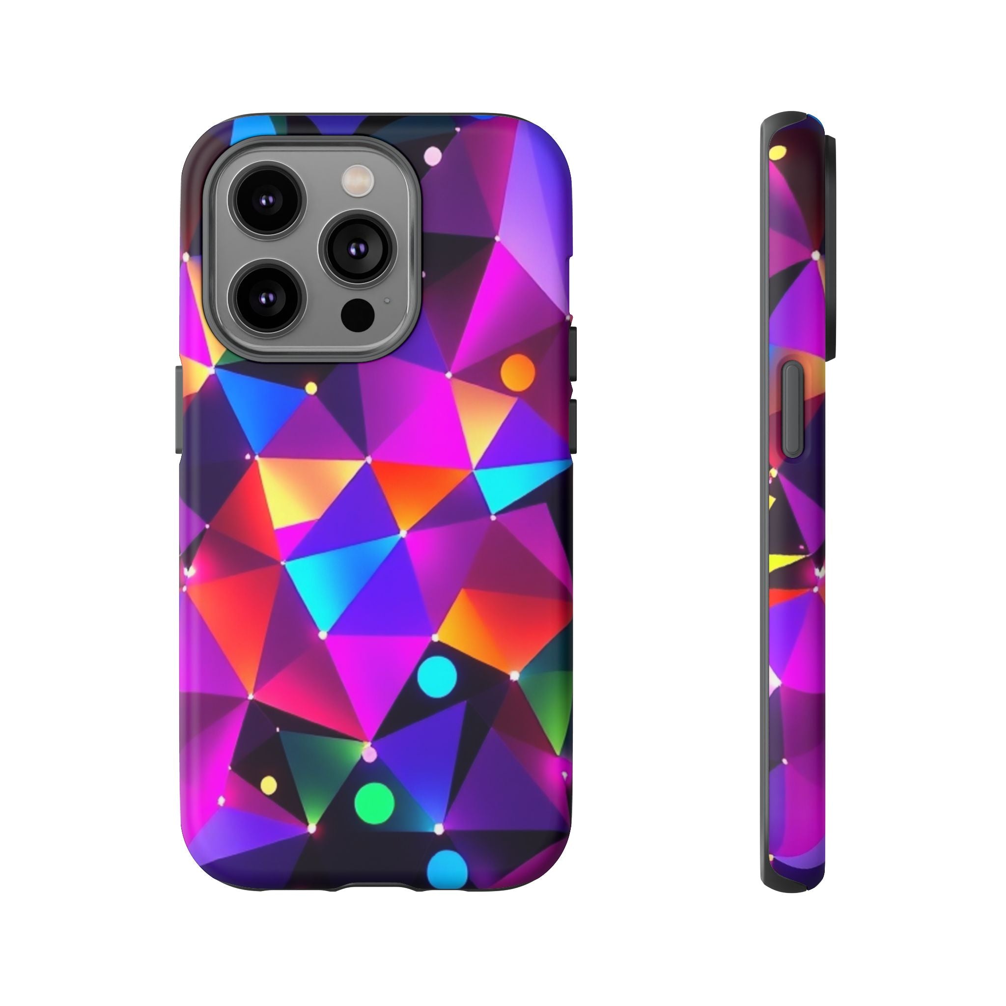 Android OR iPhone Compatible Cases - Colorful Angles Design - Unique Tough Cases