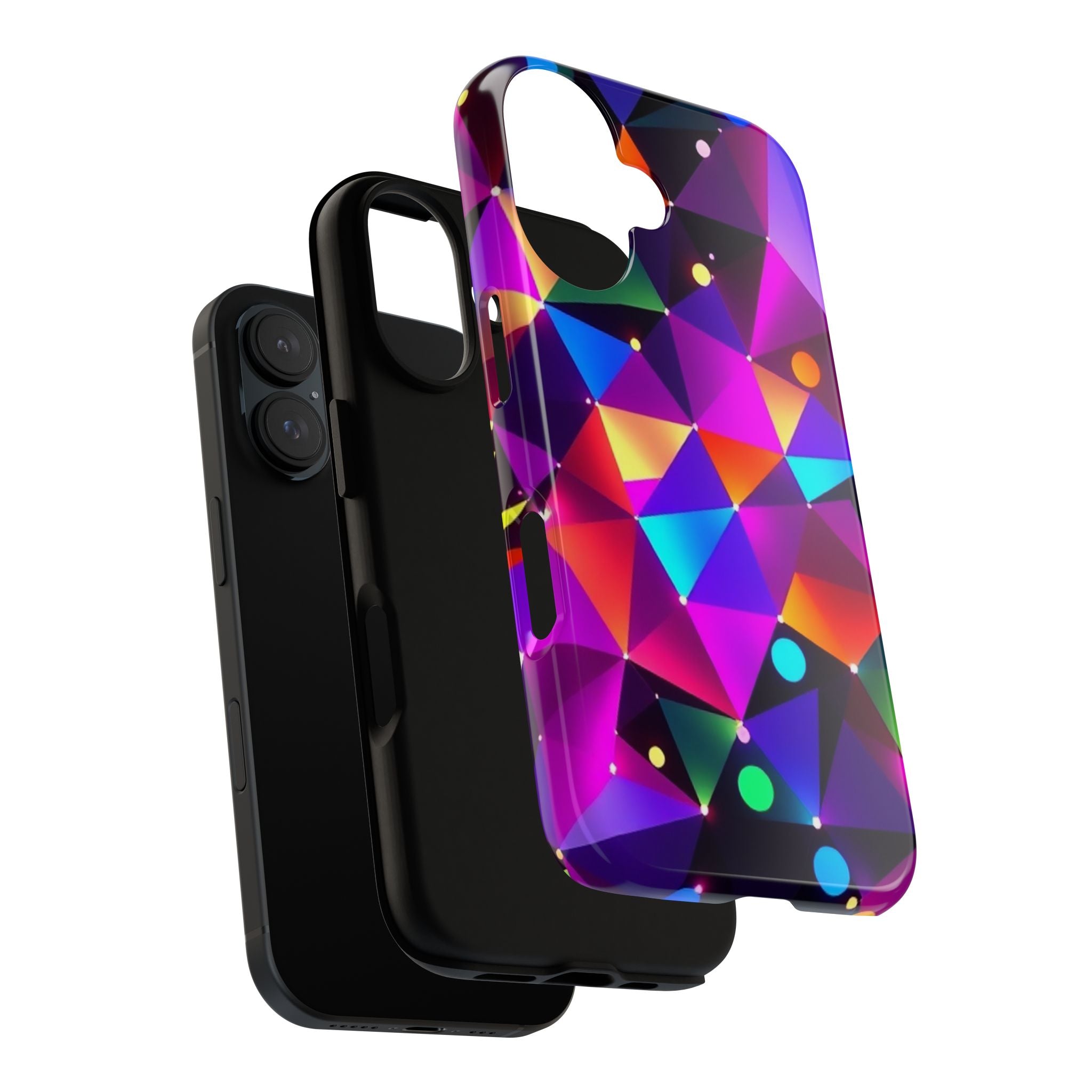 Android OR iPhone Compatible Cases - Colorful Angles Design - Unique Tough Cases