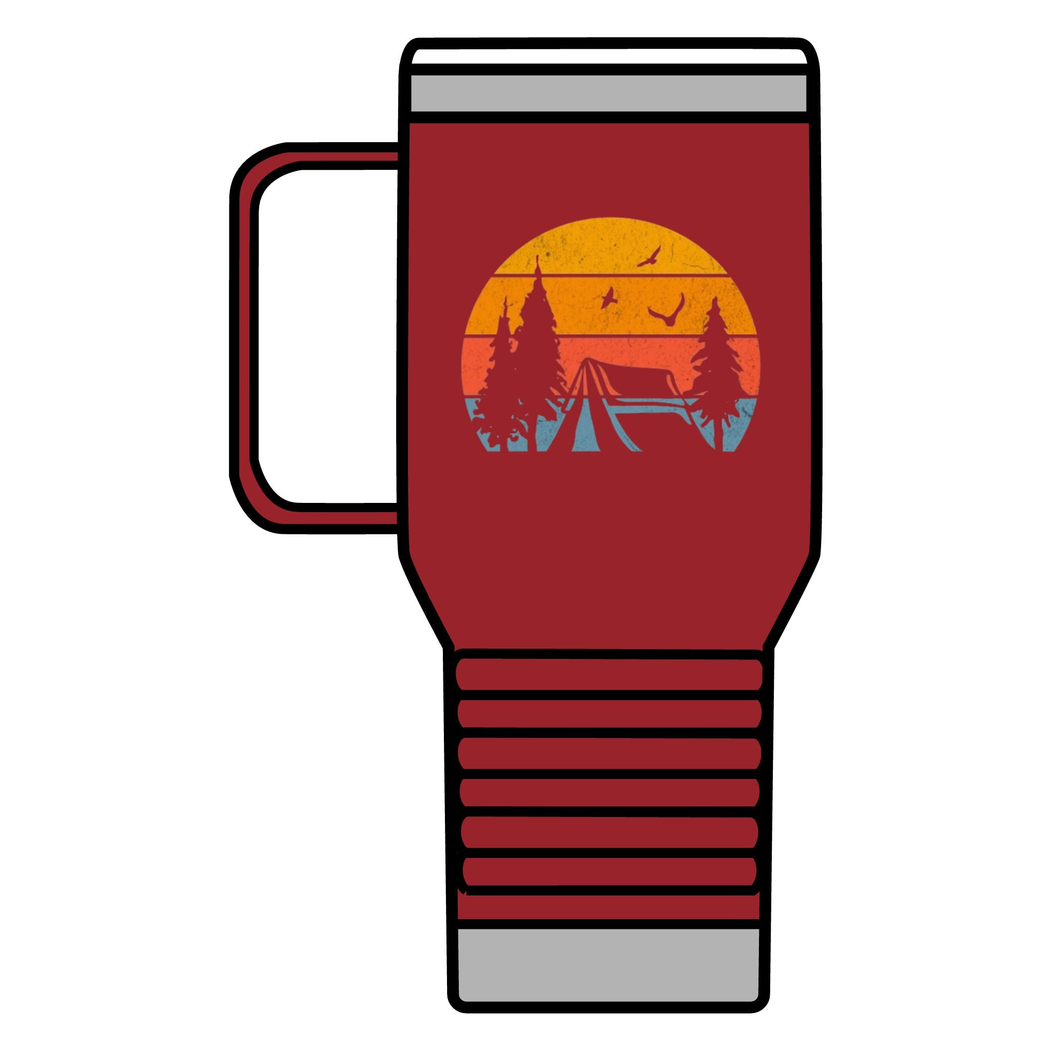 Camping Sunset Scene Travel Mug - 20oz