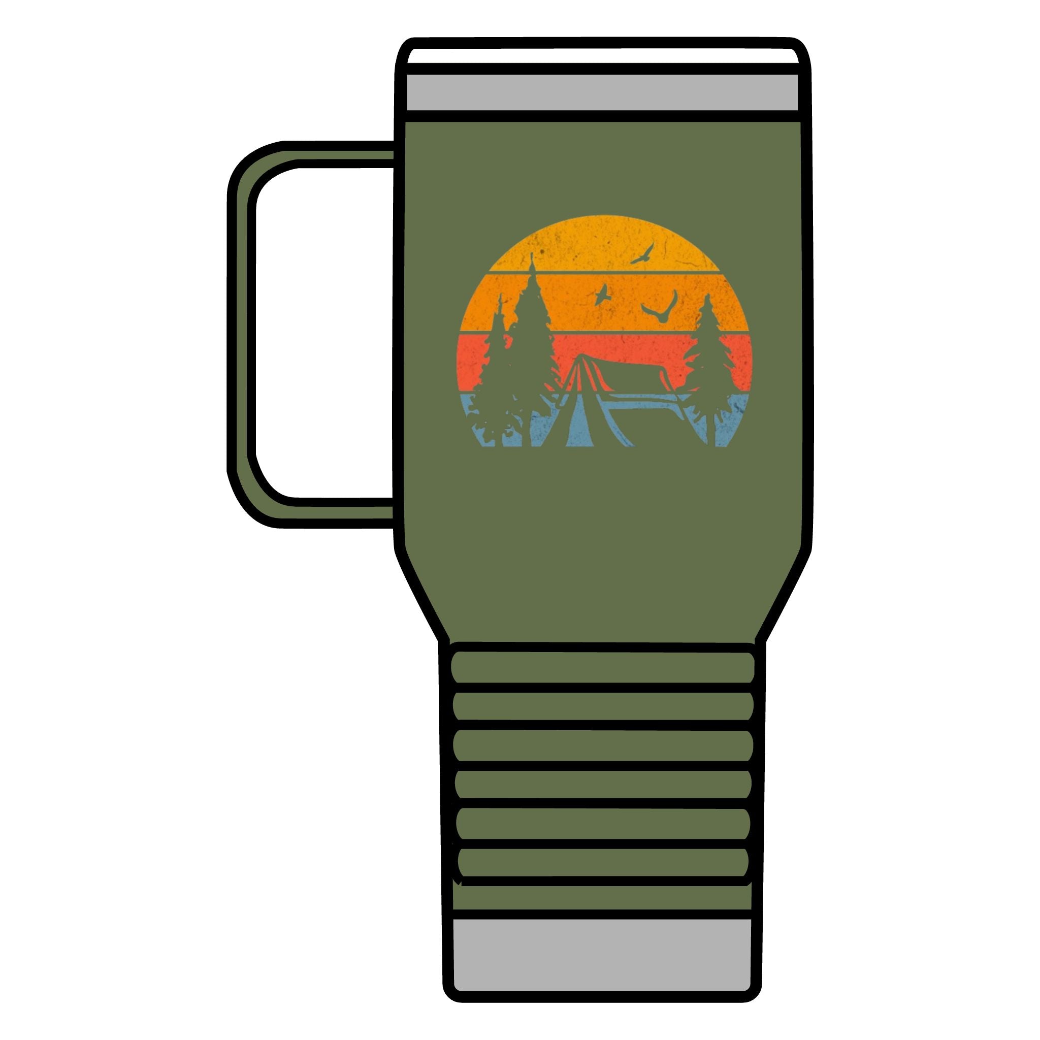 Camping Sunset Scene Travel Mug - 20oz