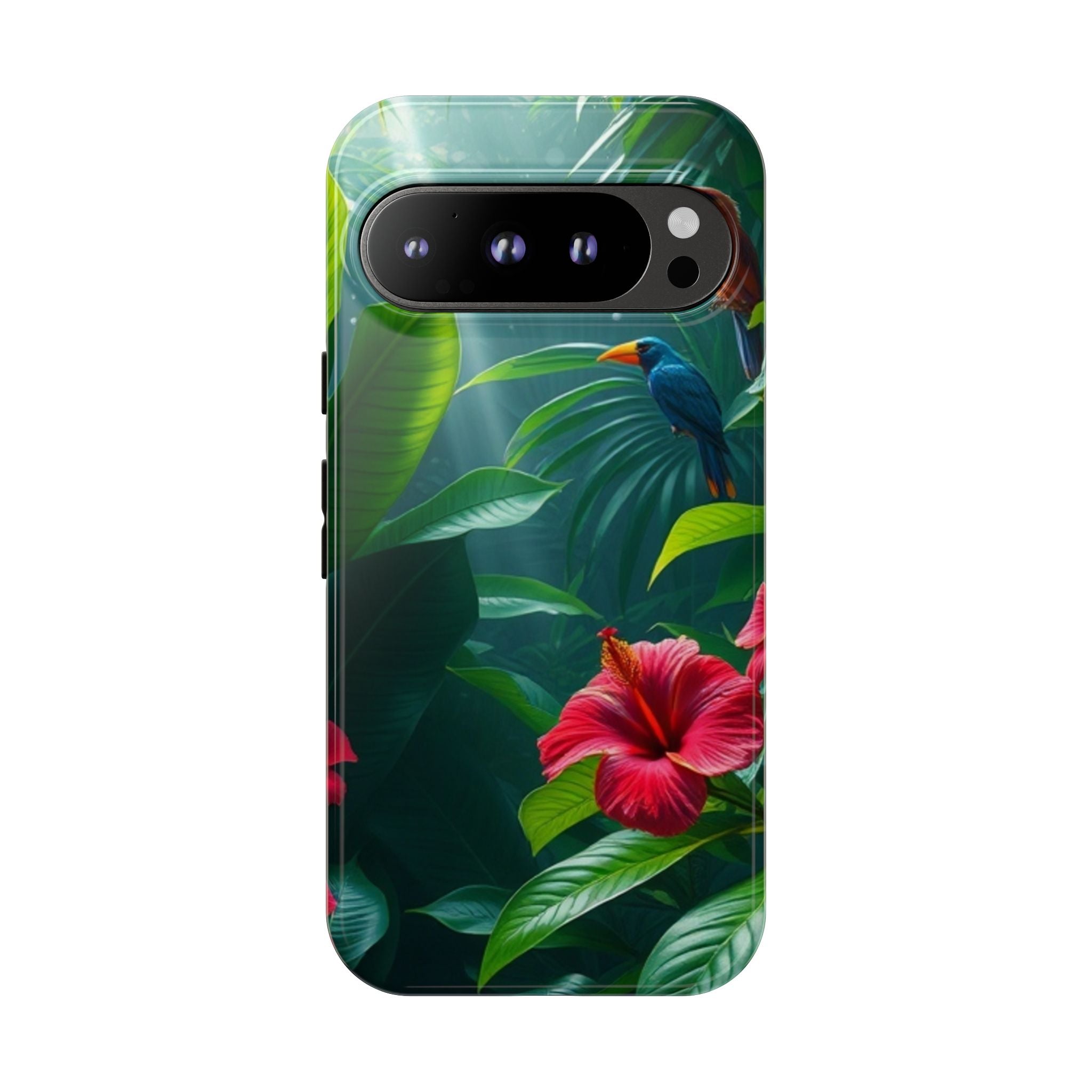 Android OR iPhone Compatible Cases - Tropical Flower & Bird Design - Unique Tough Cases