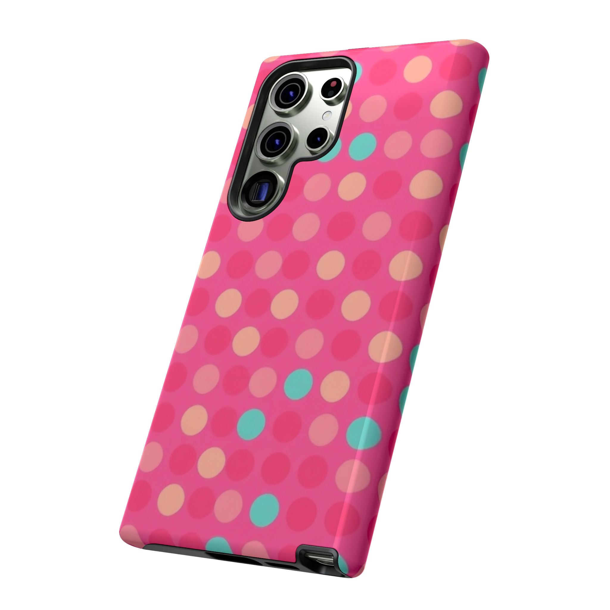 Android OR iPhone Protective Cases - Retro Polka Dots Pattern Tough Case