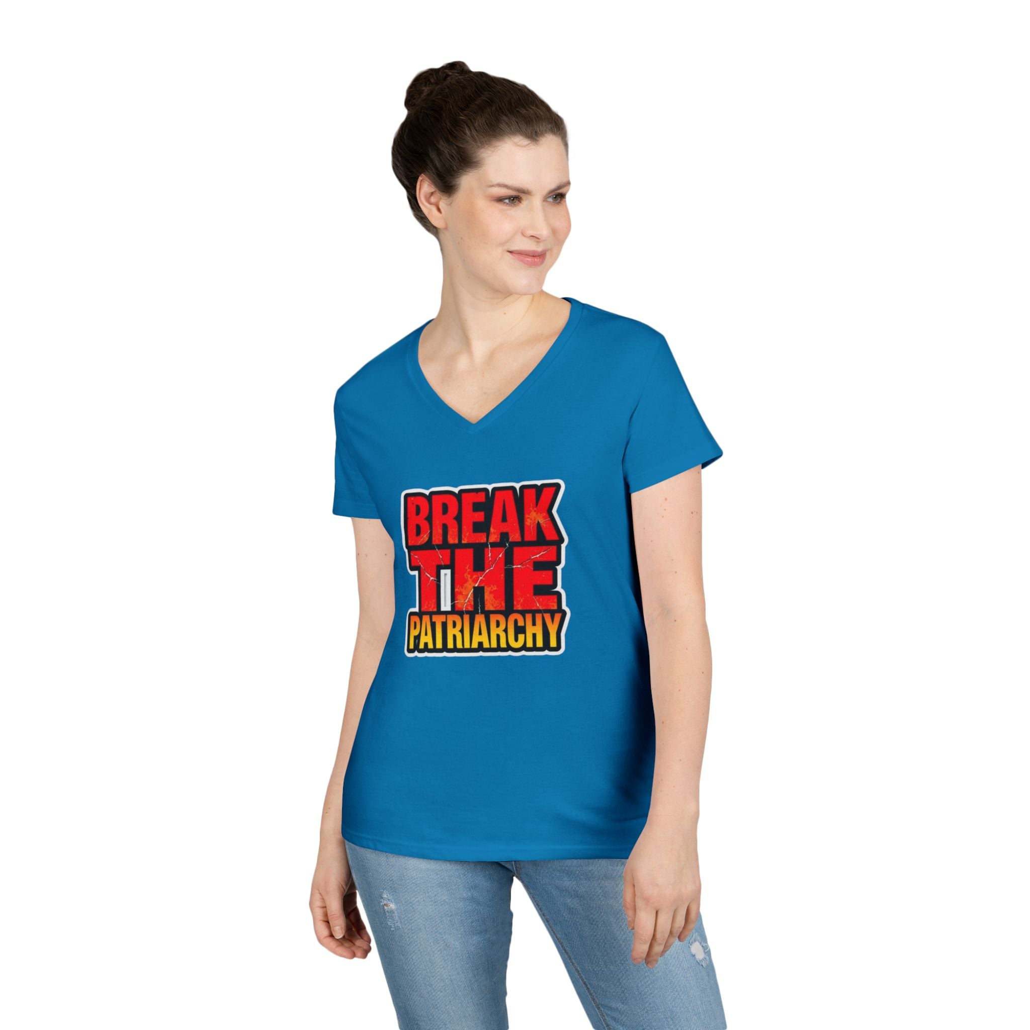Women's Empowerment V-Neck T-Shirt - Break The Patriarchy