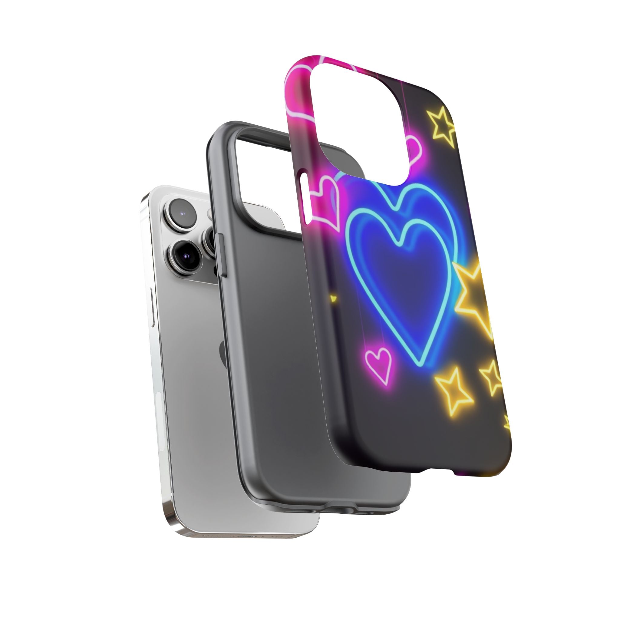 Android OR iPhone Compatible Cases - Neon Love Design - Unique Tough Cases