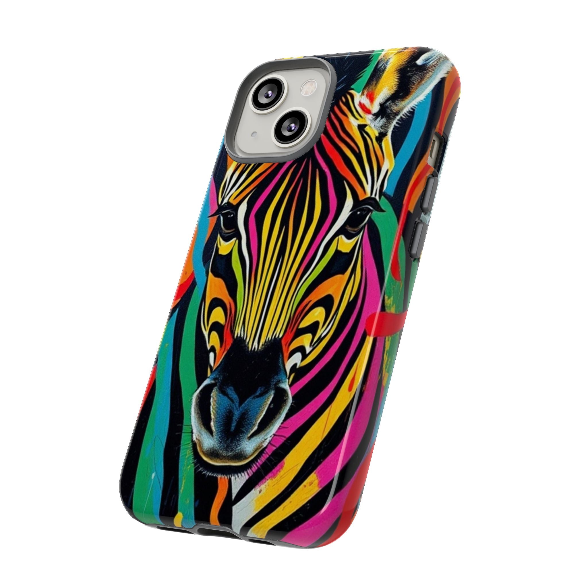 Android OR iPhone Compatible Cases - Rainbow Zebra Design - Unique Tough Cases