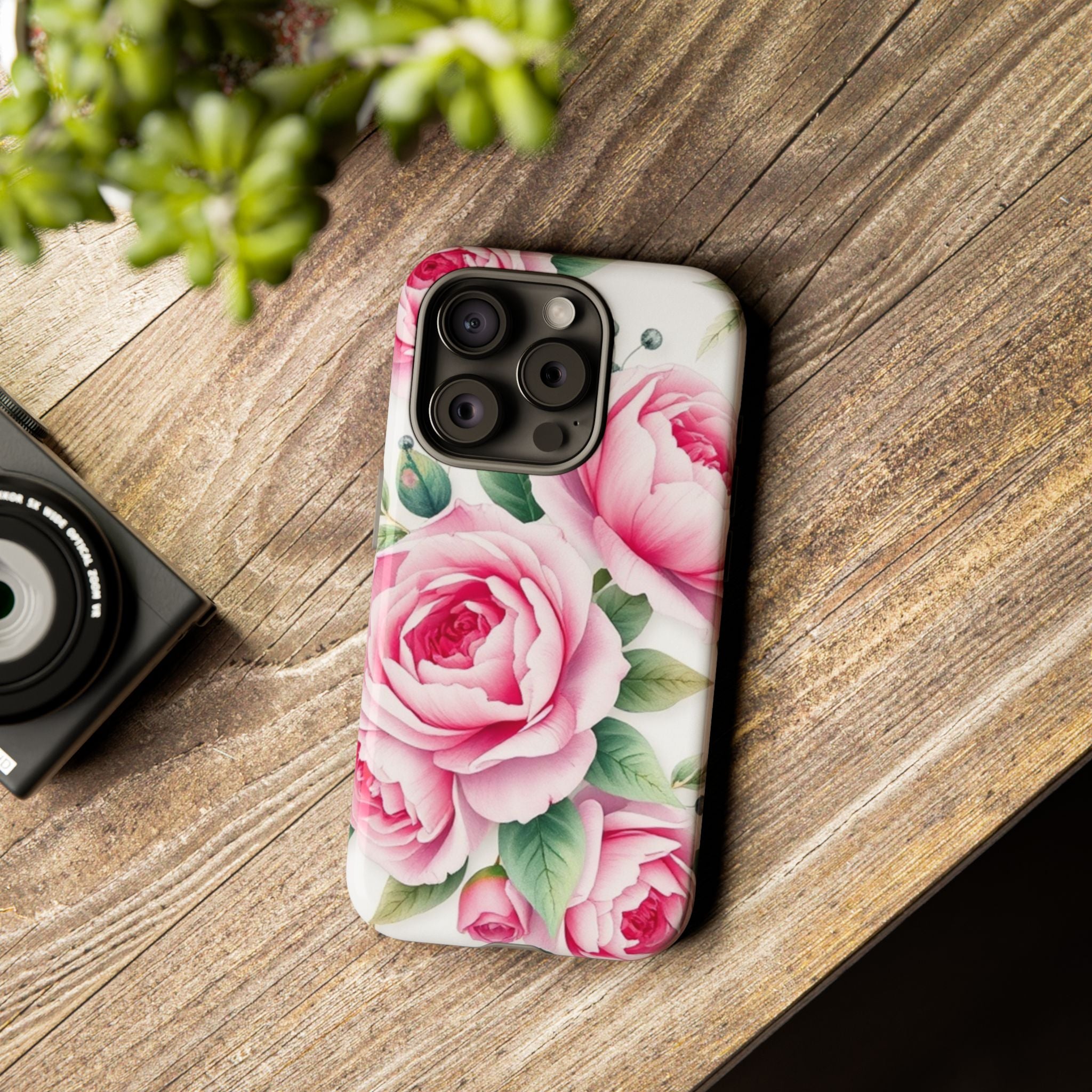 Android OR iPhone Compatible Cases - Pink Flower Design - Unique Tough Cases