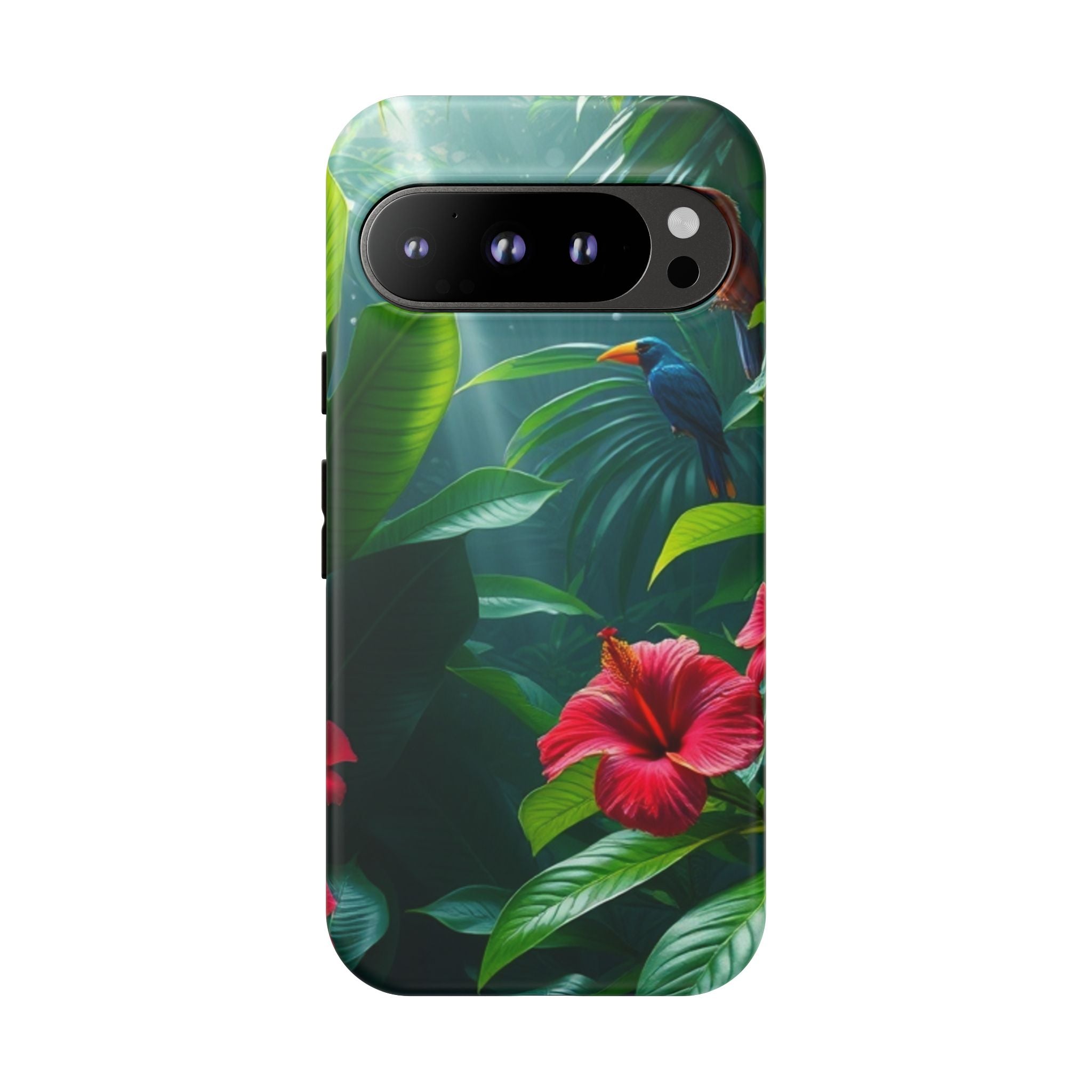 Android OR iPhone Compatible Cases - Tropical Flower & Bird Design - Unique Tough Cases