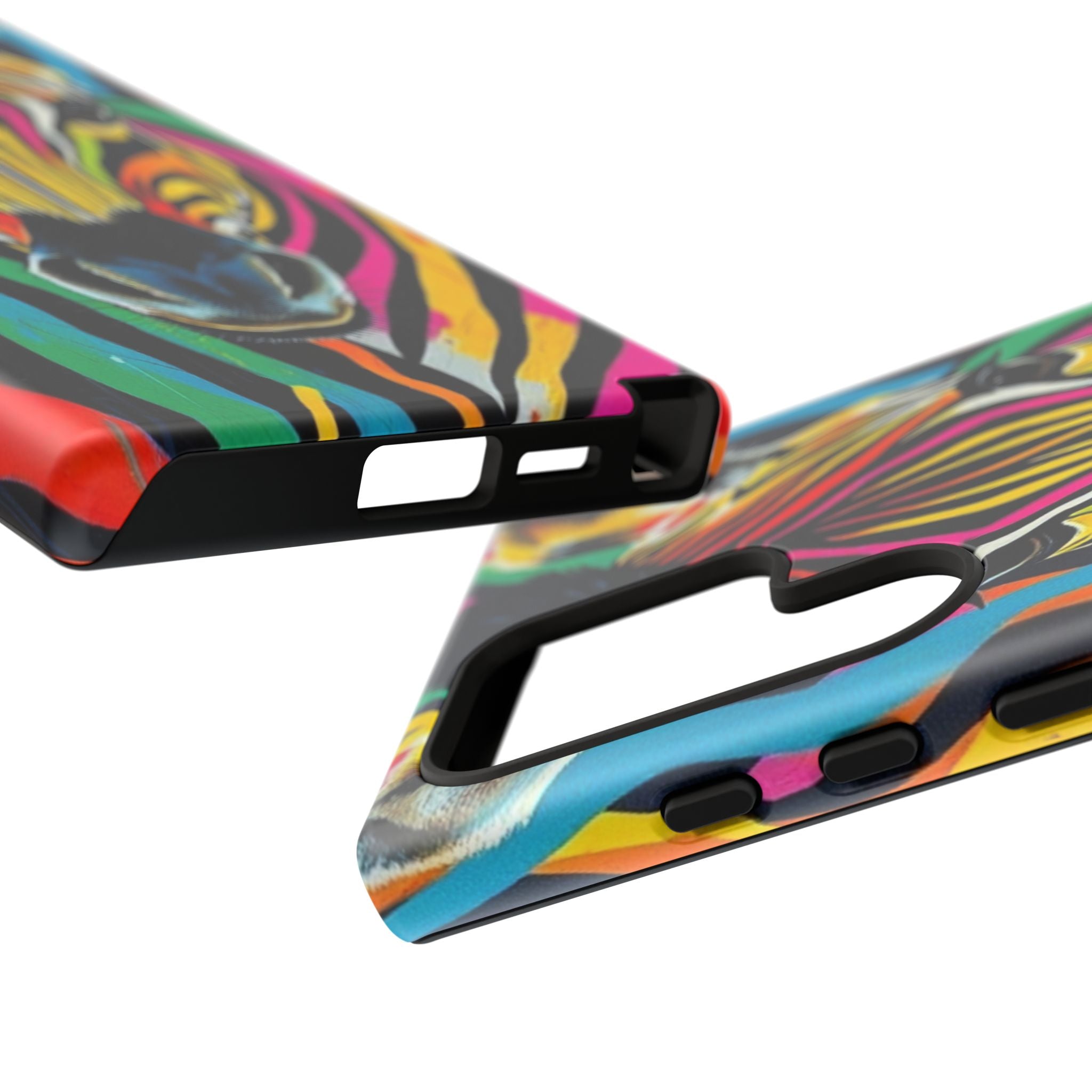 Android OR iPhone Compatible Cases - Rainbow Zebra Design - Unique Tough Cases
