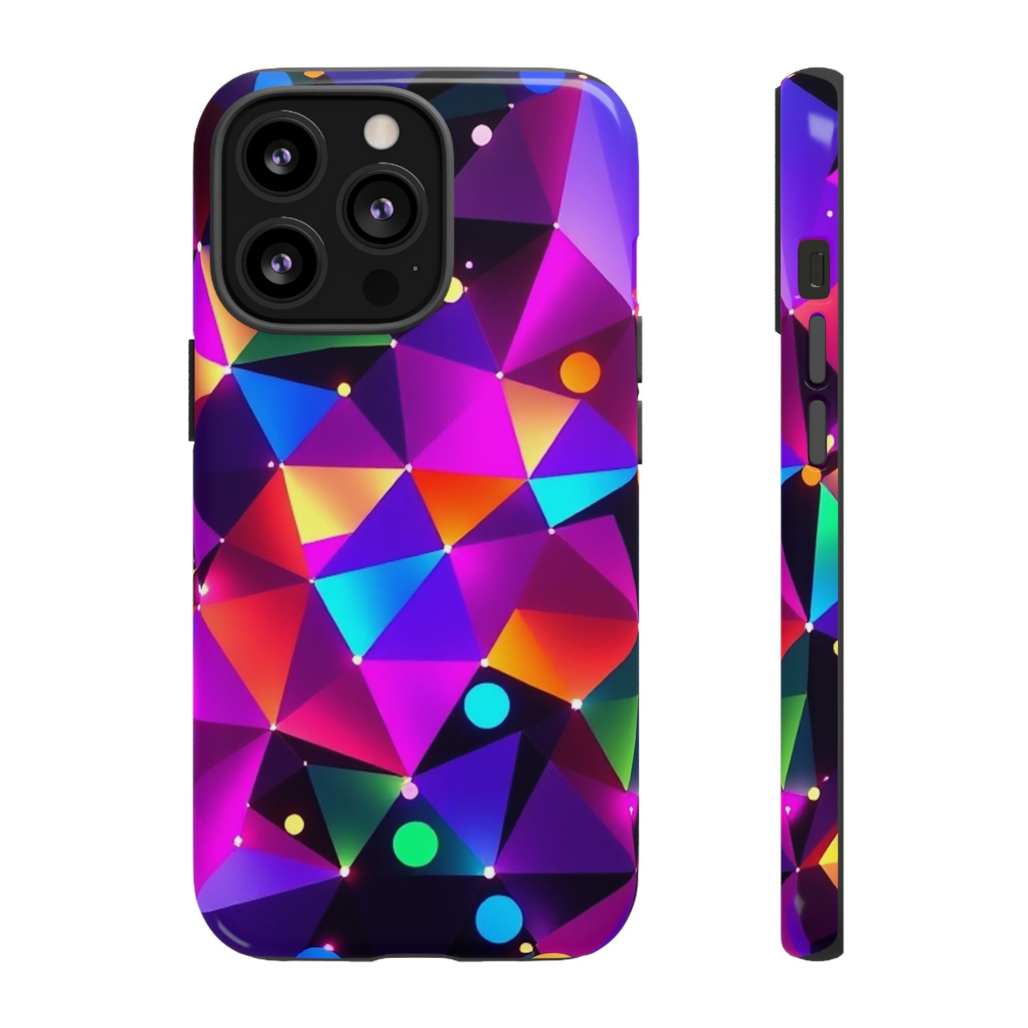 Android OR iPhone Compatible Cases - Colorful Angles Design - Unique Tough Cases