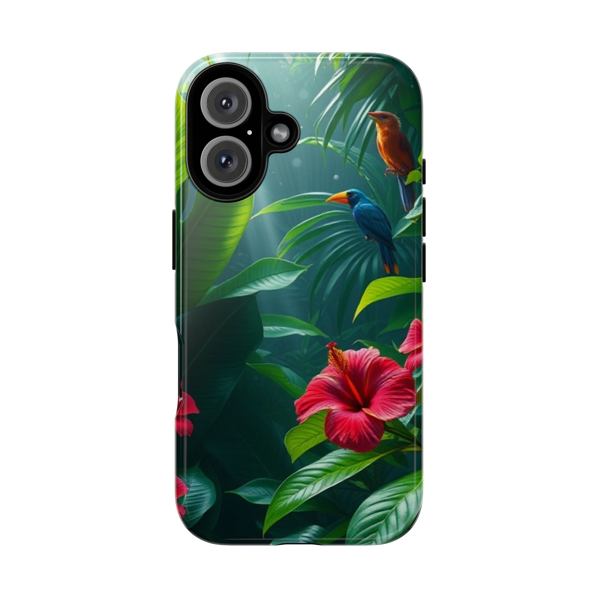 Android OR iPhone Compatible Cases - Tropical Flower & Bird Design - Unique Tough Cases