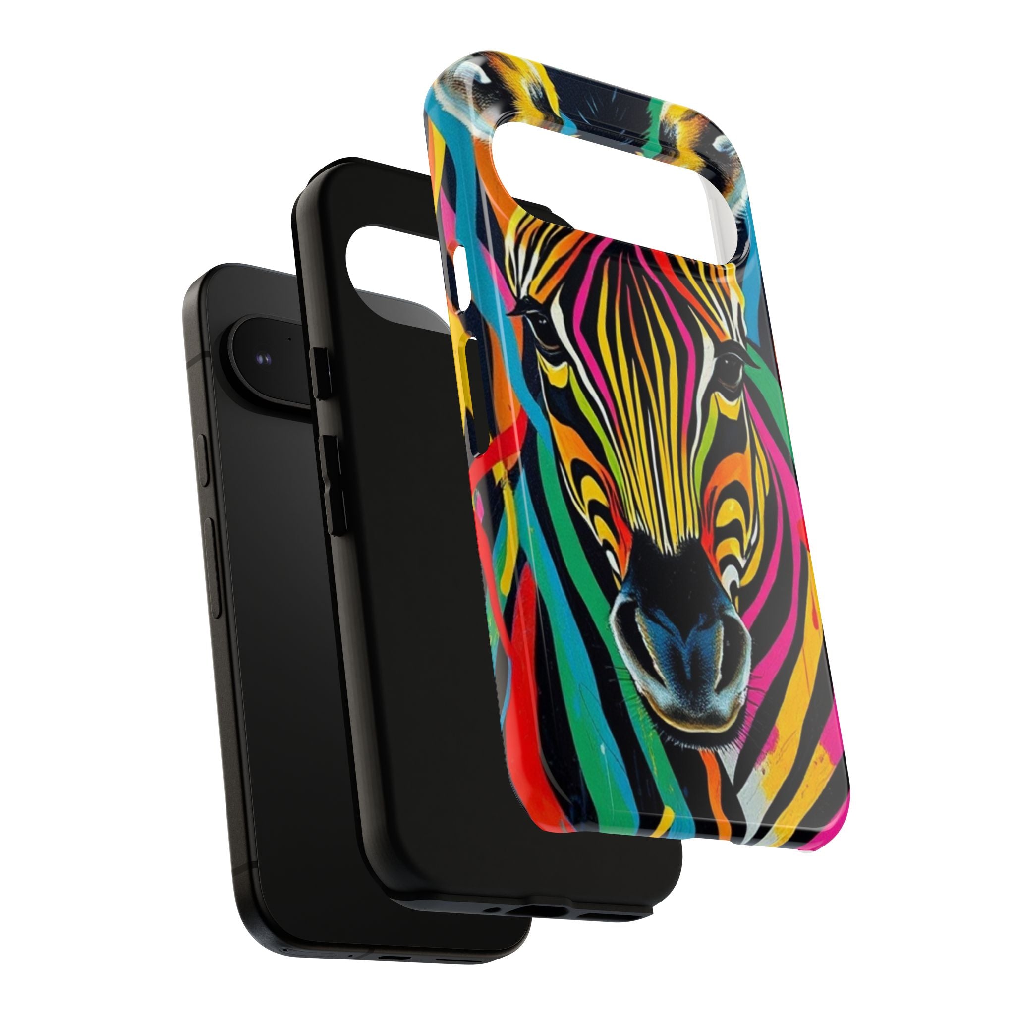 Android OR iPhone Compatible Cases - Rainbow Zebra Design - Unique Tough Cases