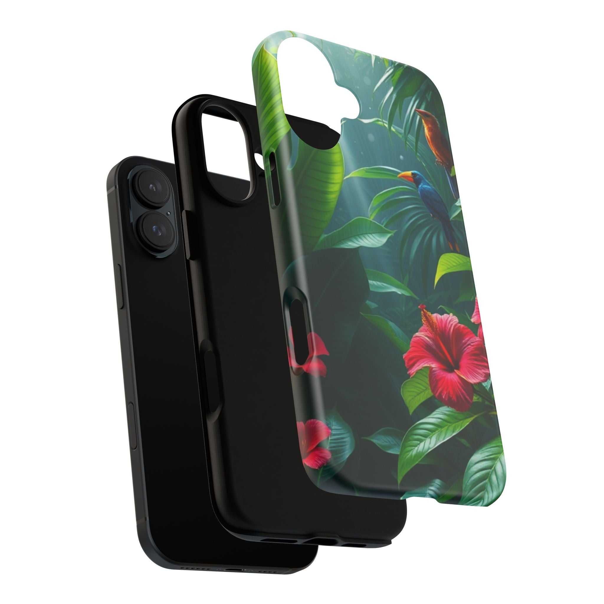 Android OR iPhone Compatible Cases - Tropical Flower & Bird Design - Unique Tough Cases