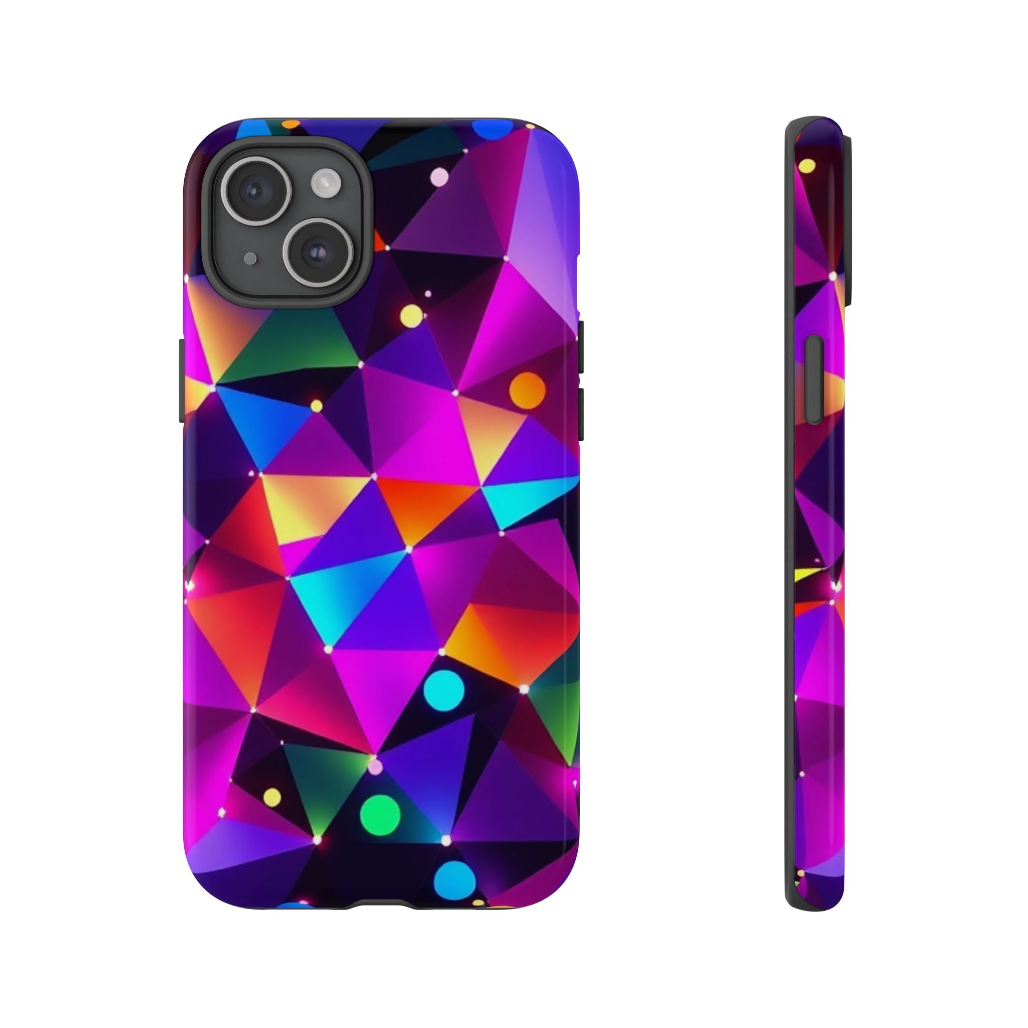 Android OR iPhone Compatible Cases - Colorful Angles Design - Unique Tough Cases