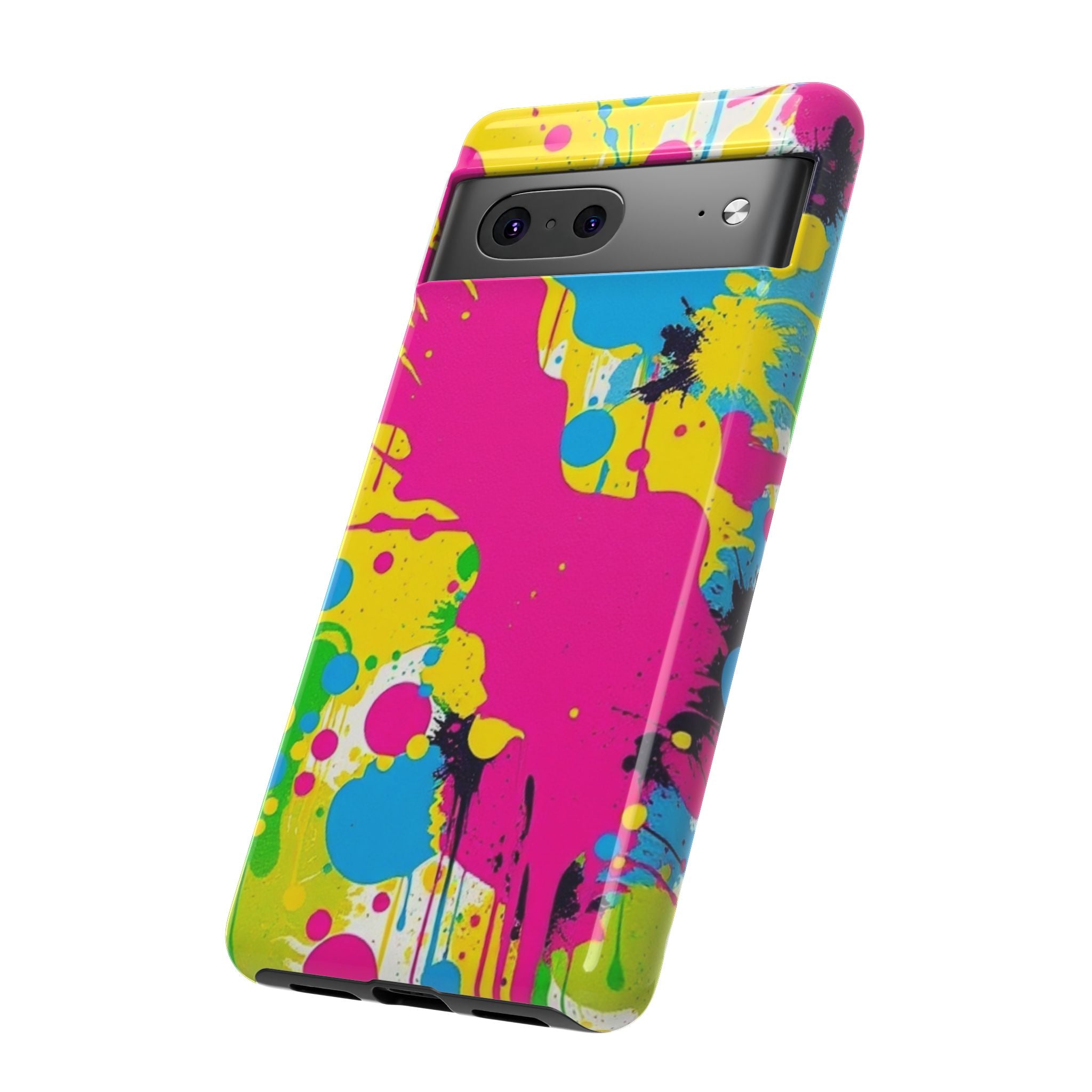Android OR iPhone Compatible Cases - Crazy Retro Color Splash Design - Unique Tough Cases